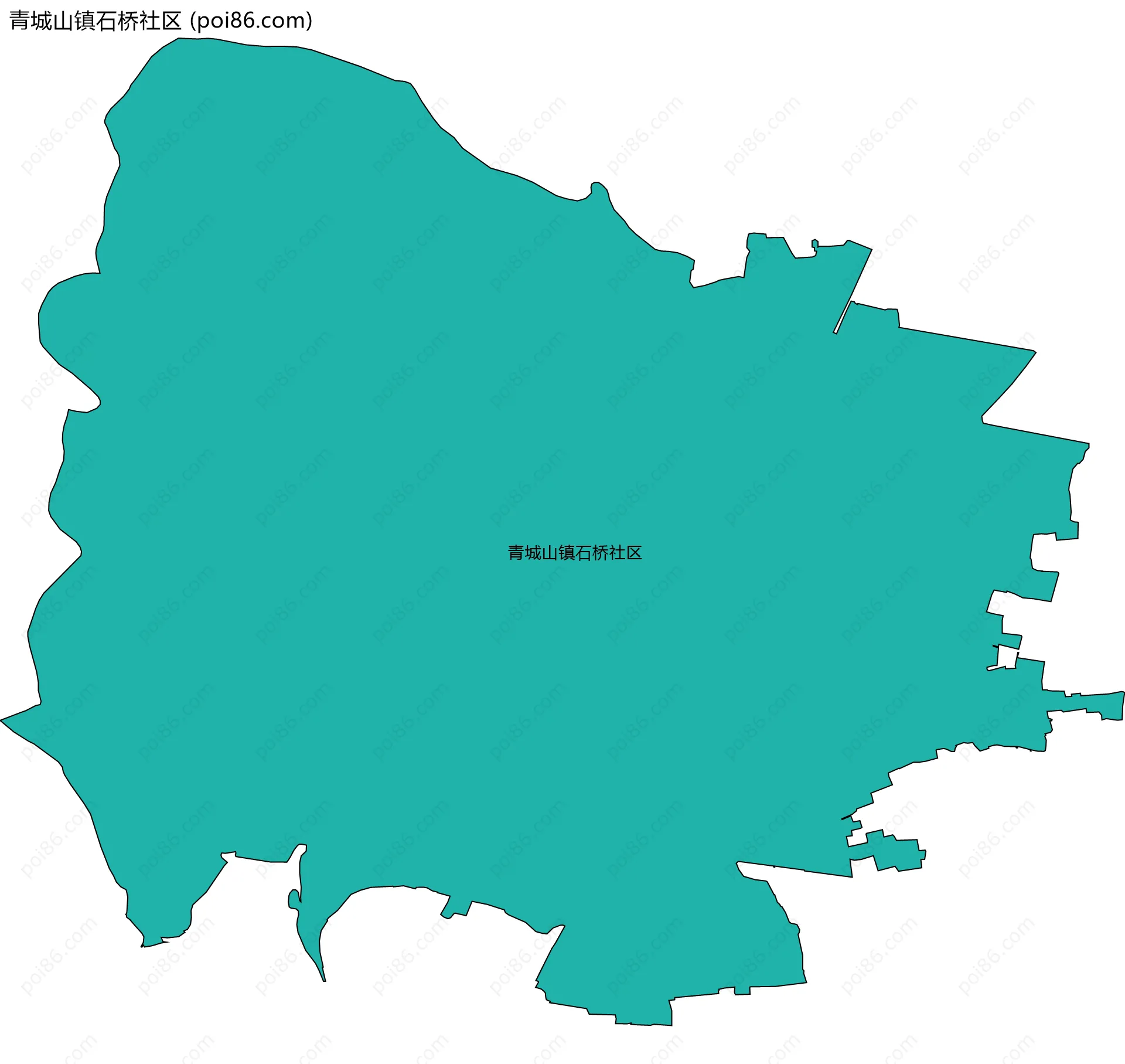 青城山镇石桥社区边界地图
