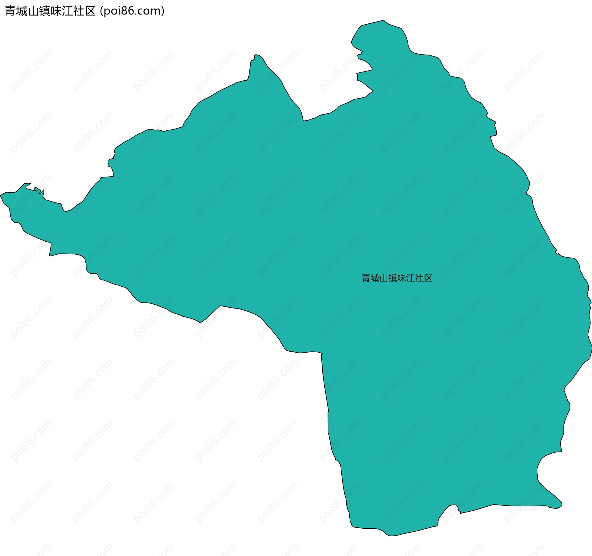 青城山镇味江社区边界地图