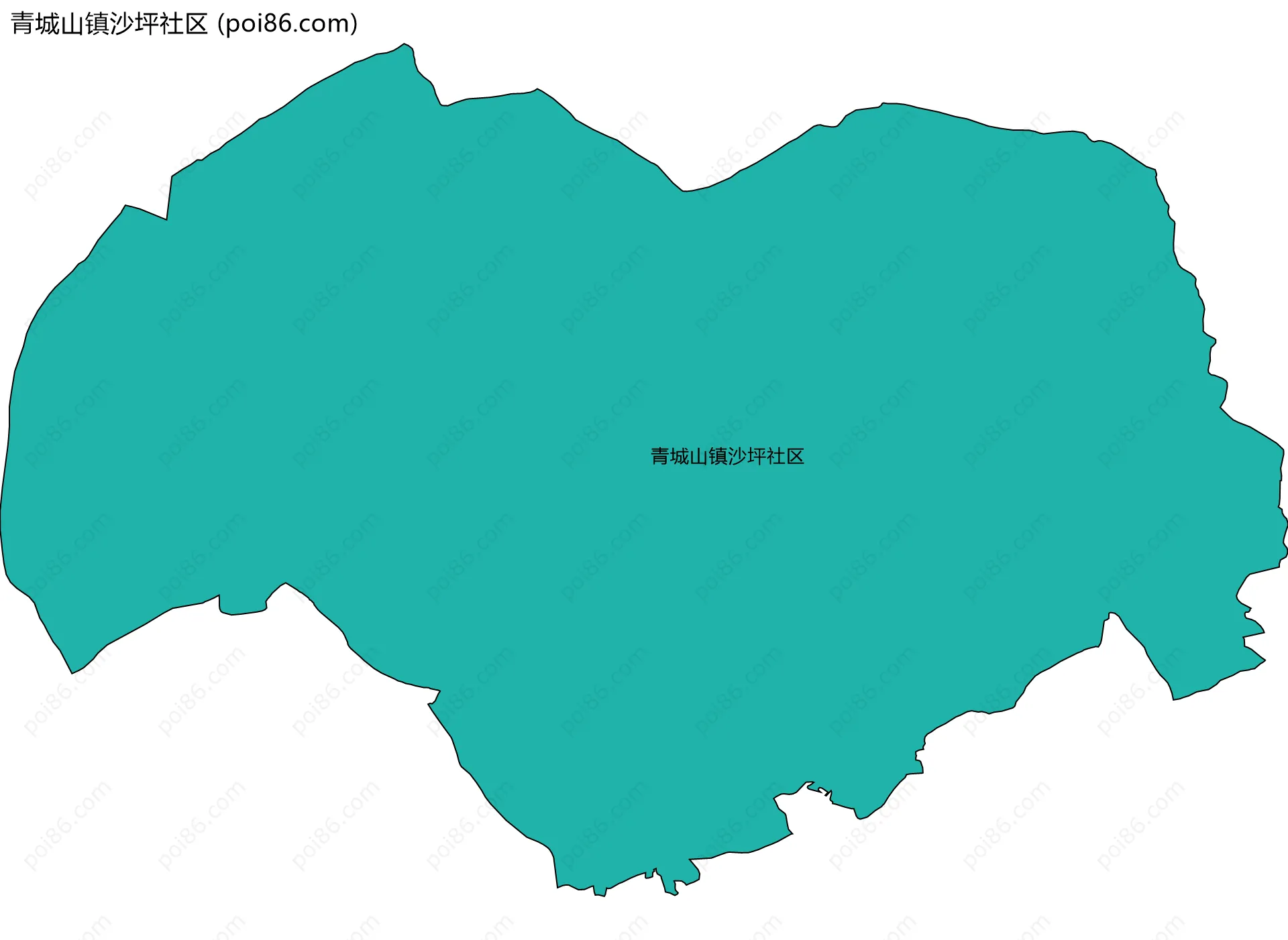 青城山镇沙坪社区边界地图