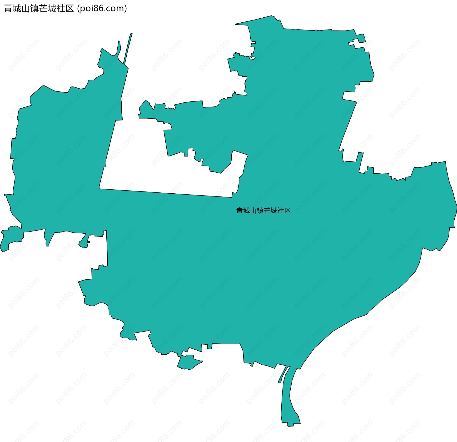 青城山镇芒城社区边界地图