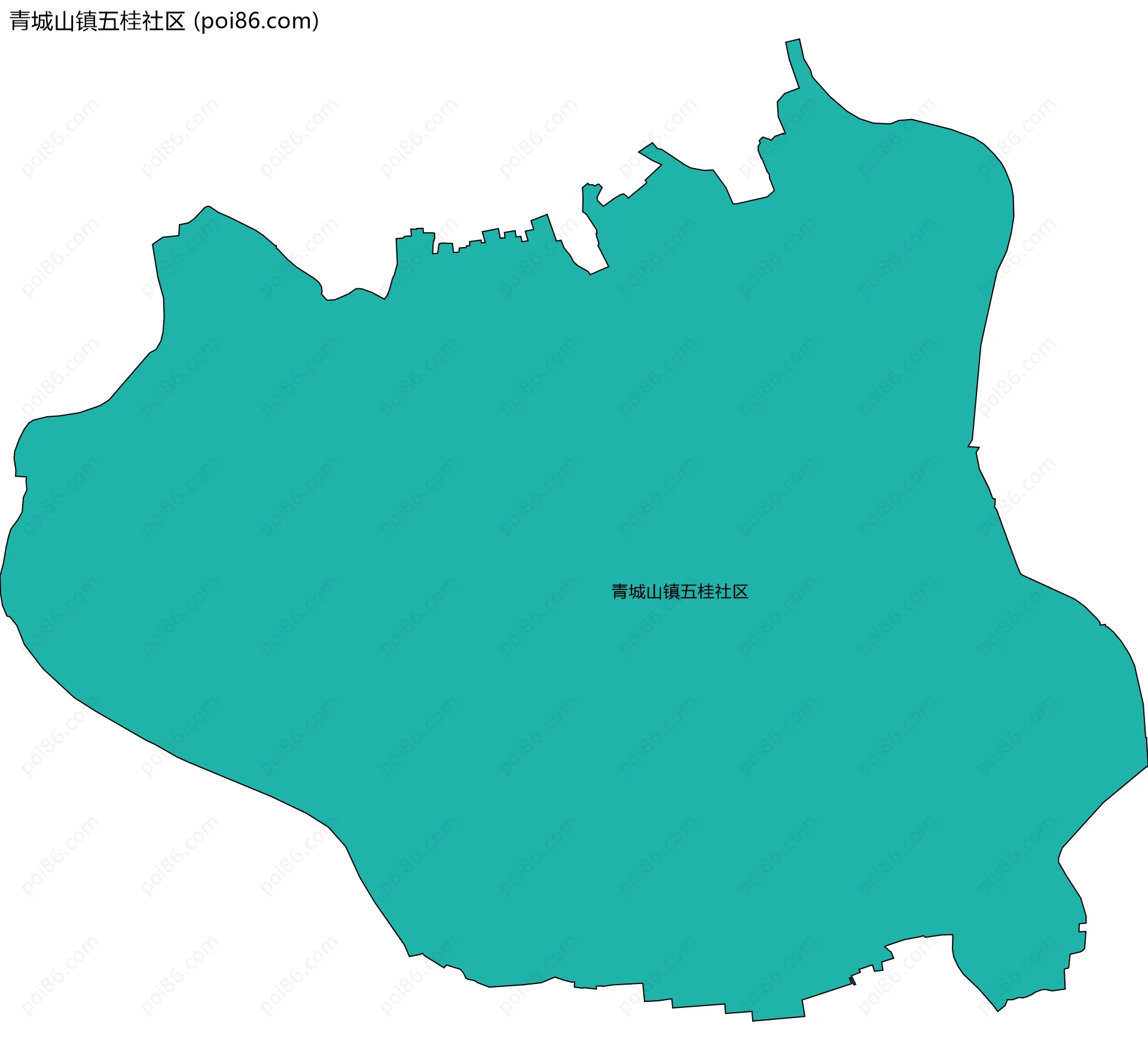 青城山镇五桂社区边界地图