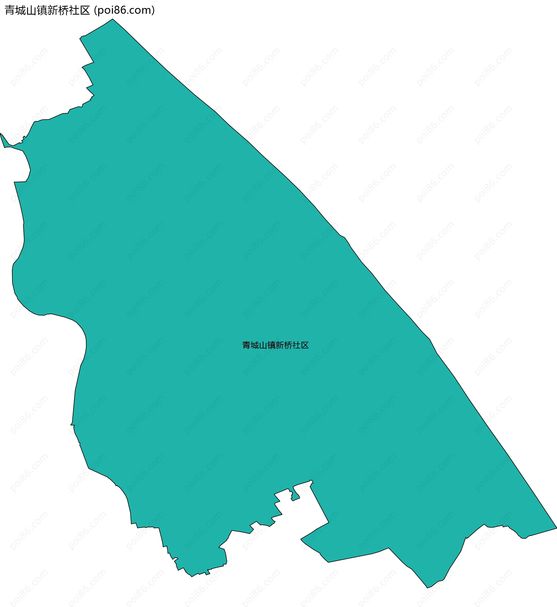 青城山镇新桥社区边界地图