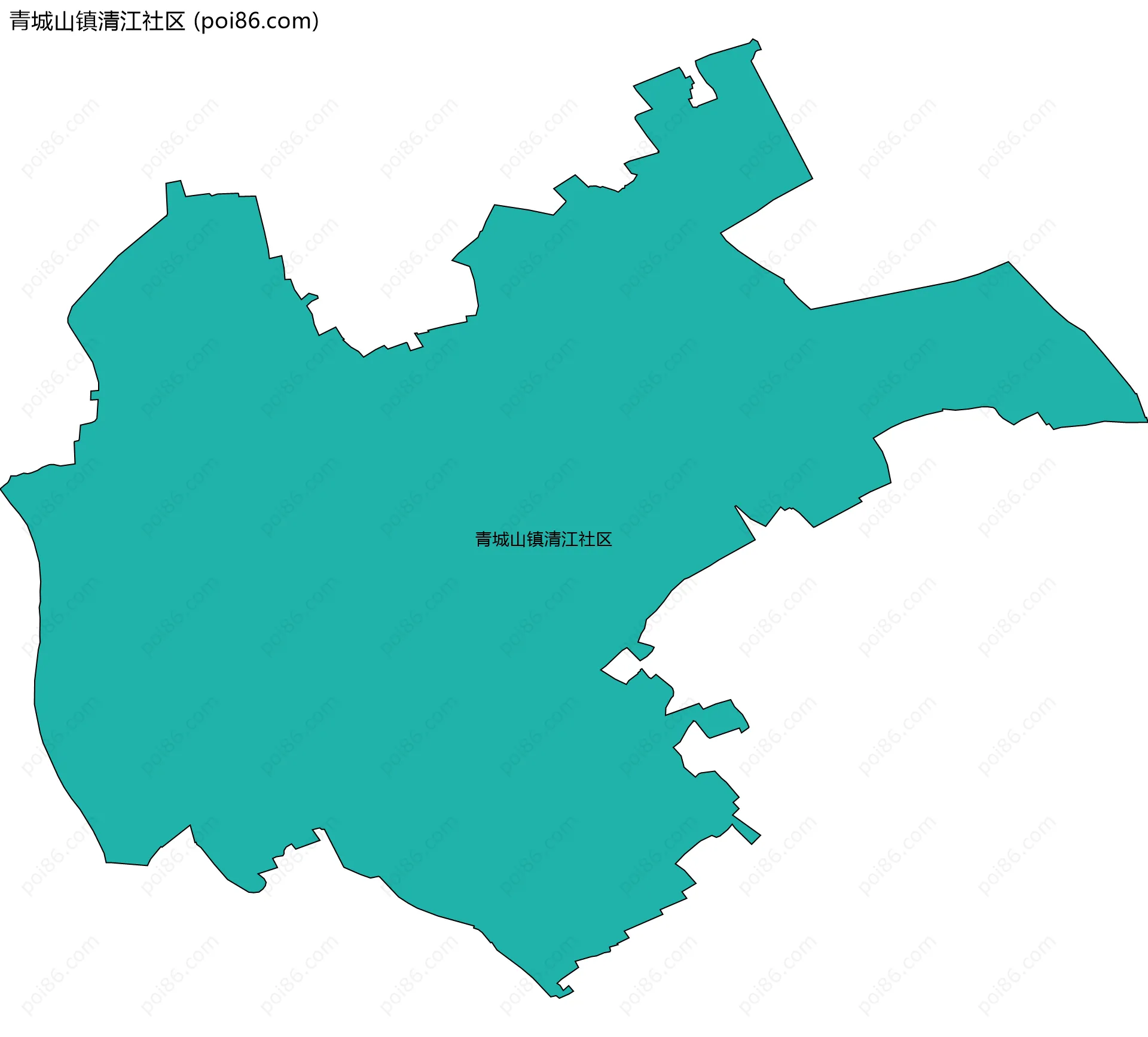 青城山镇清江社区边界地图