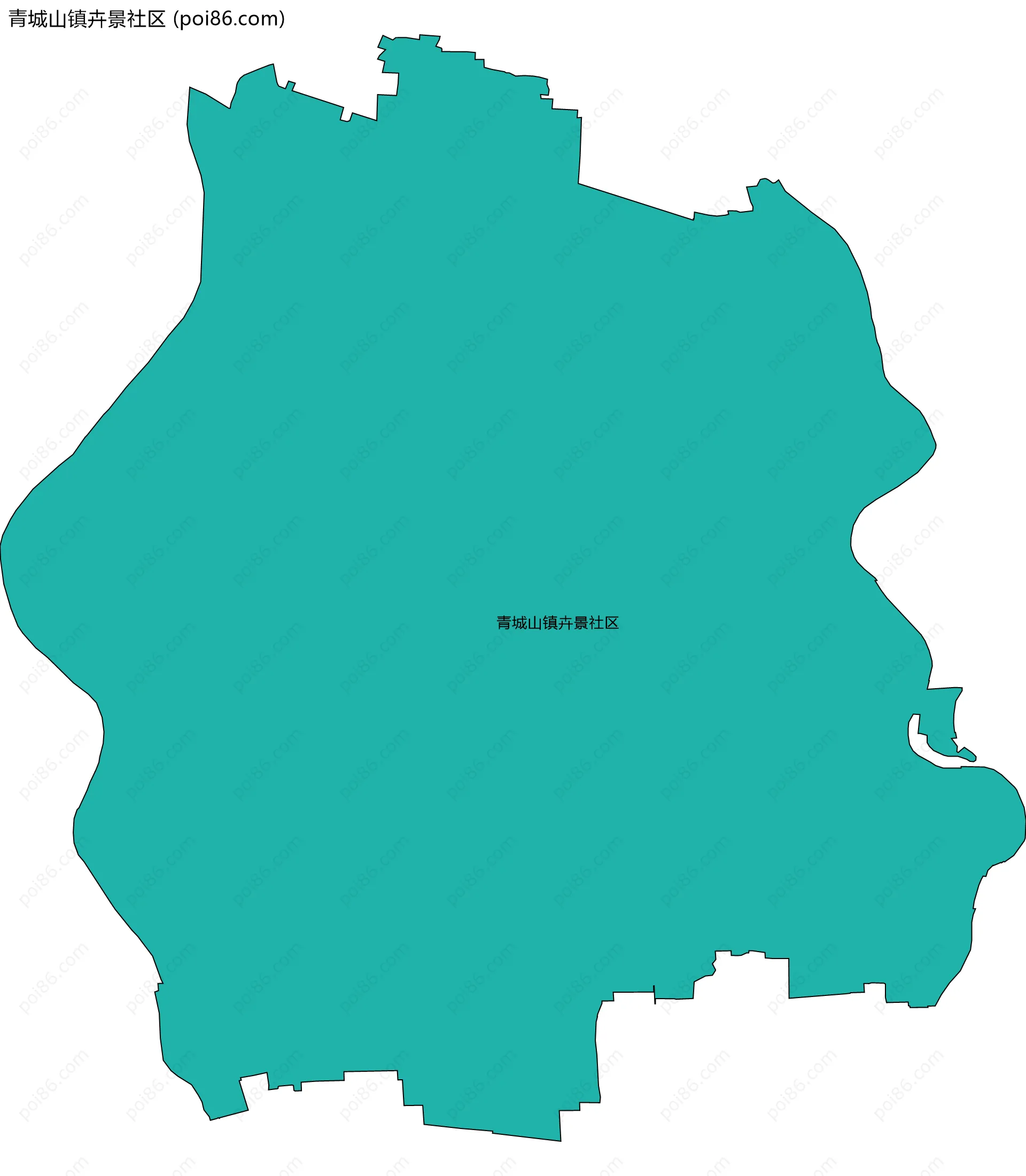 青城山镇卉景社区边界地图