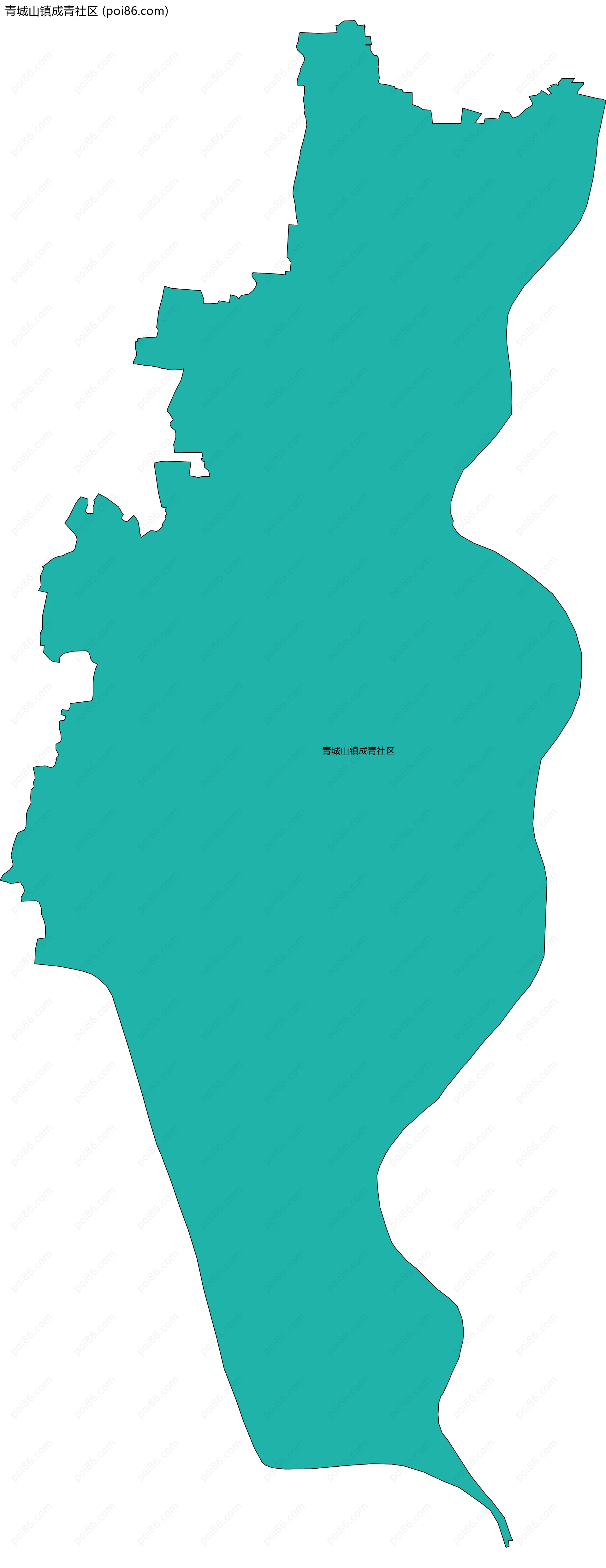 青城山镇成青社区边界地图