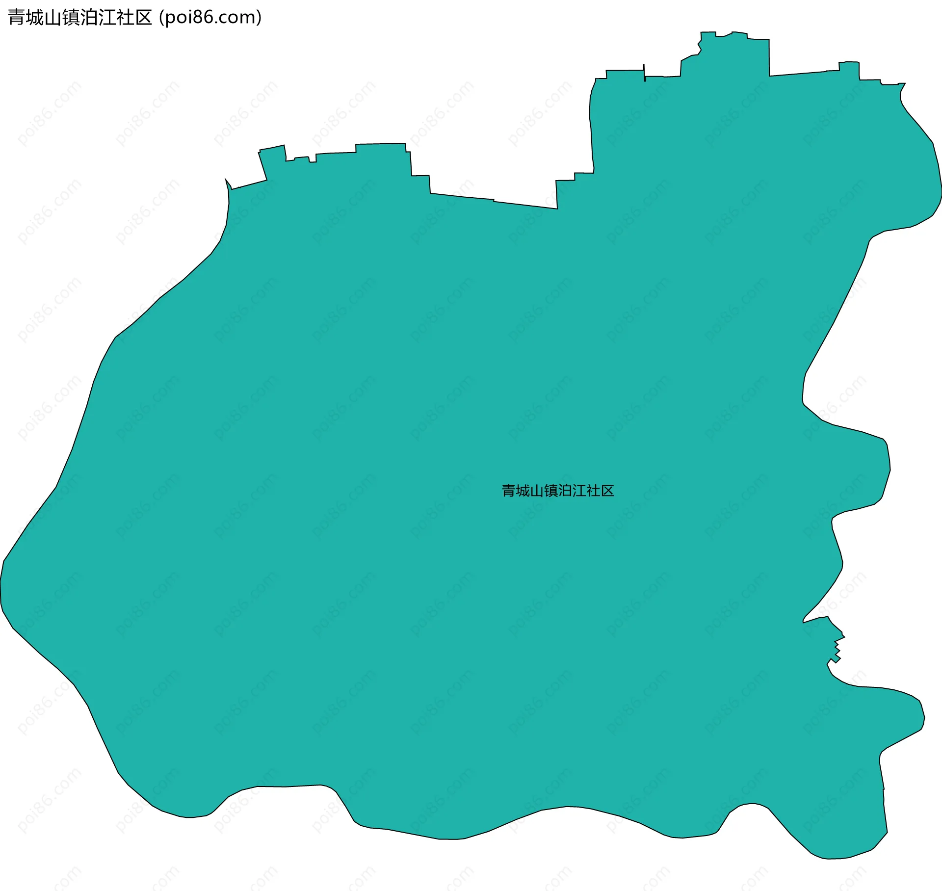 青城山镇泊江社区边界地图
