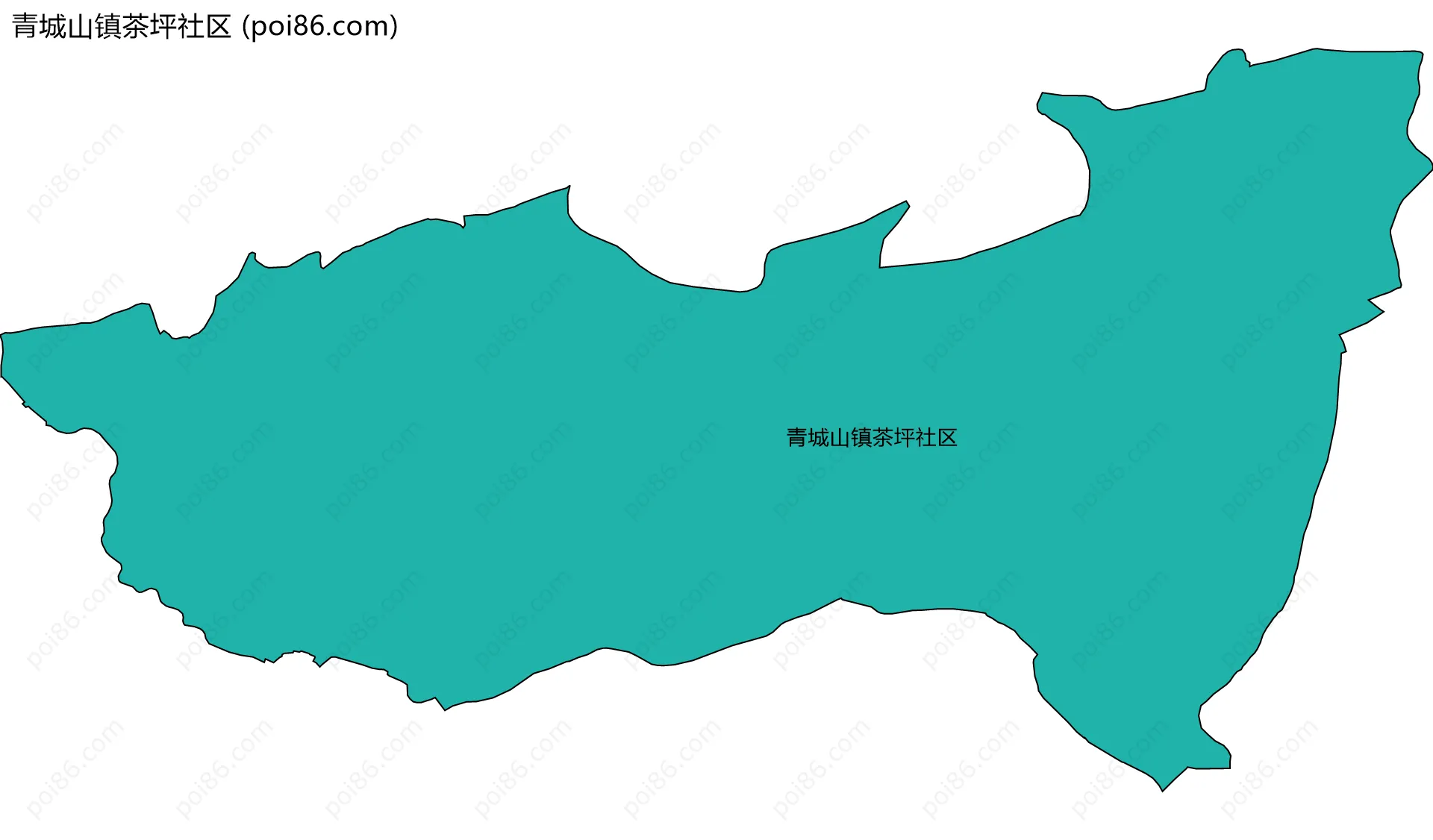 青城山镇茶坪社区边界地图