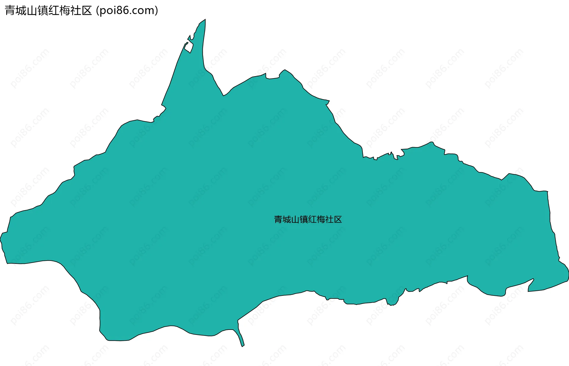 青城山镇红梅社区边界地图
