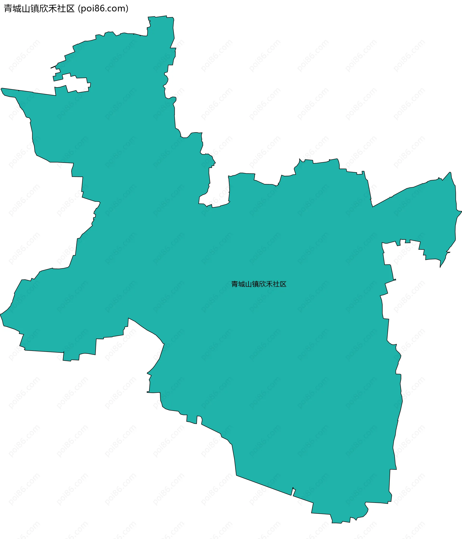 青城山镇欣禾社区边界地图