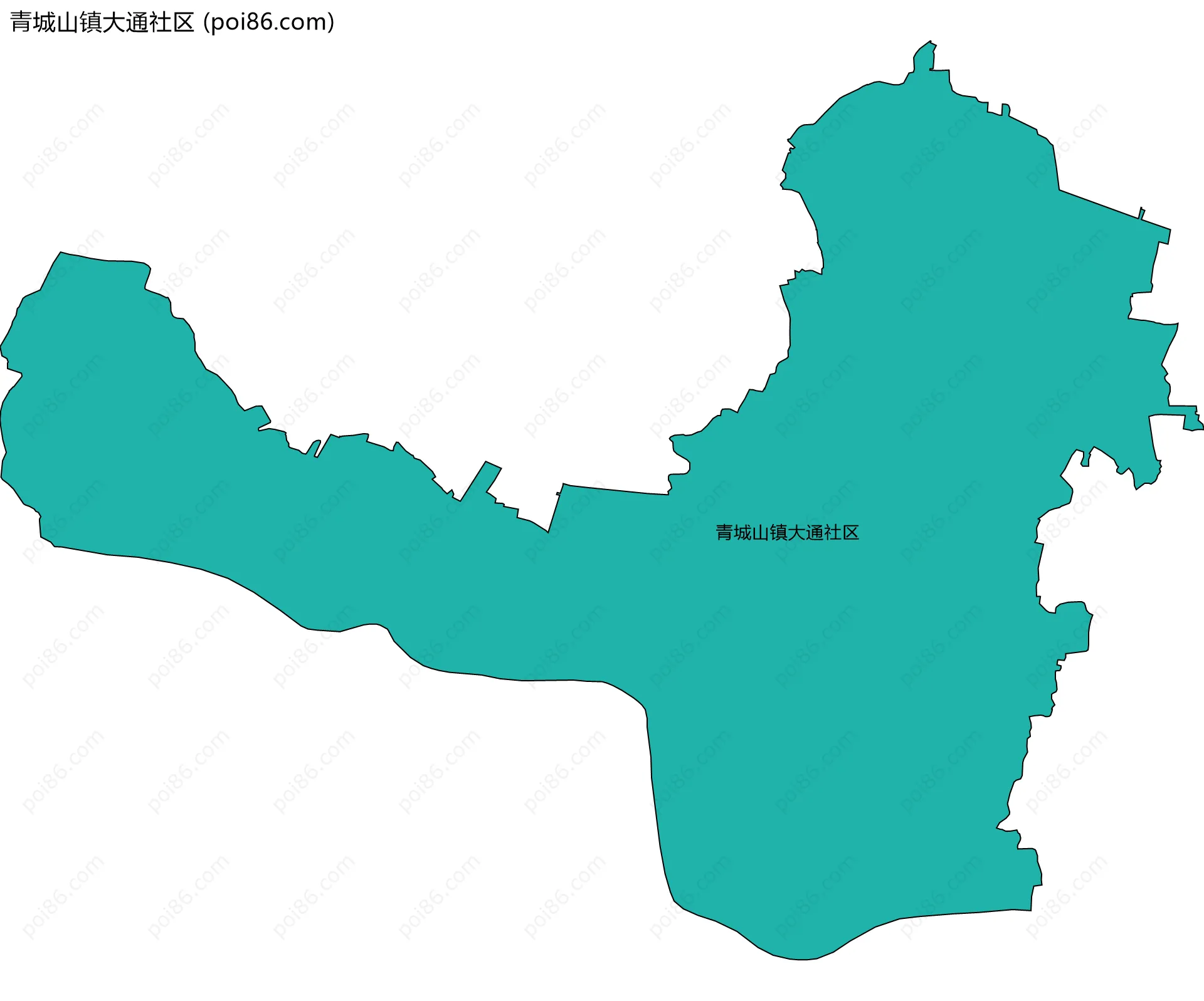 青城山镇大通社区边界地图