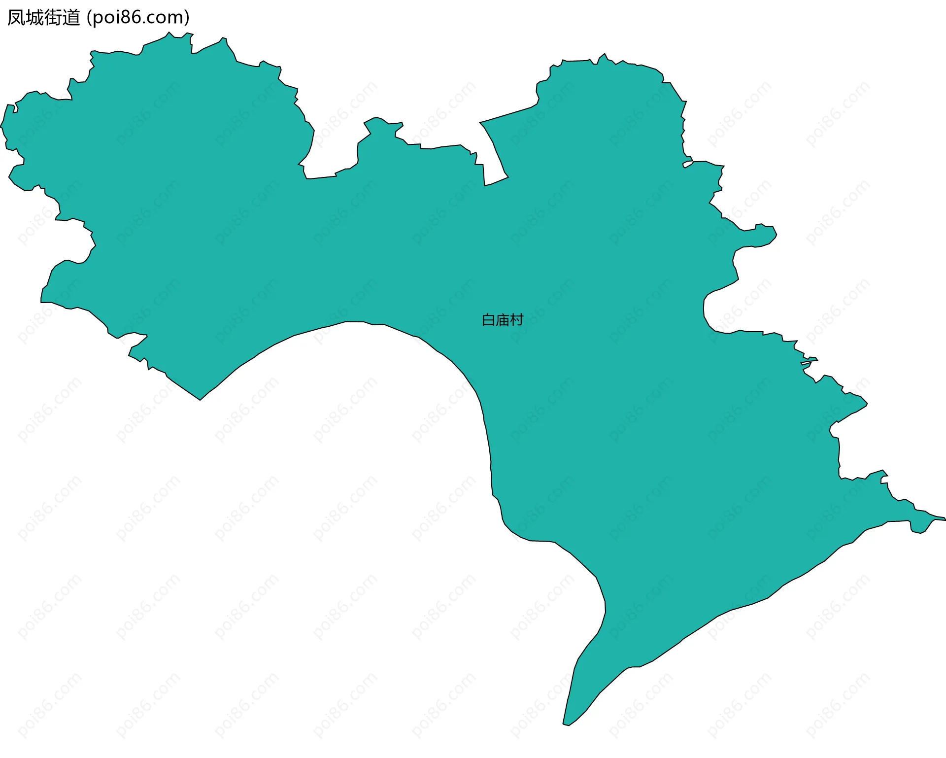 凤城街道边界地图(五级行政区划)