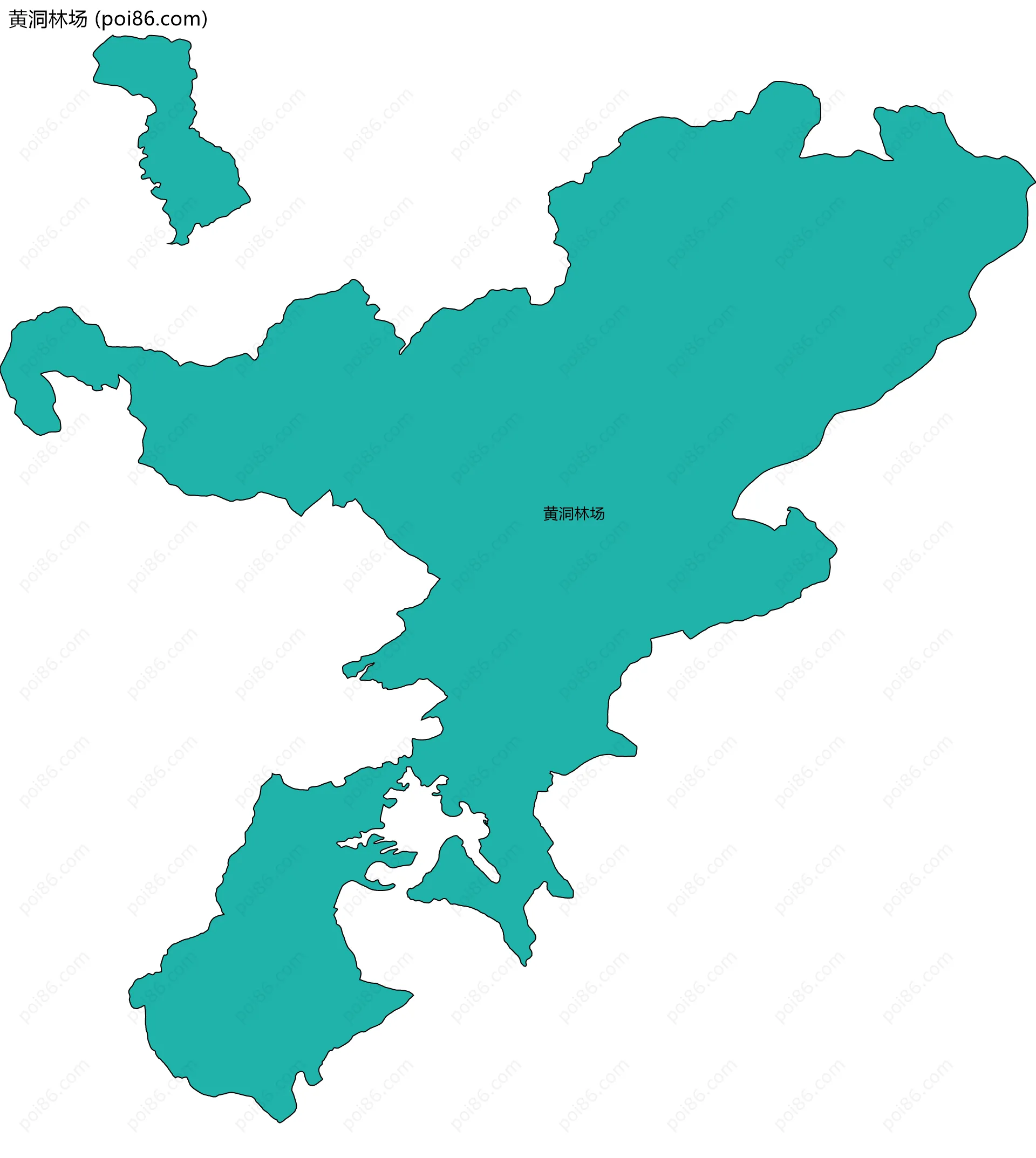 黄洞林场边界地图(五级行政区划)