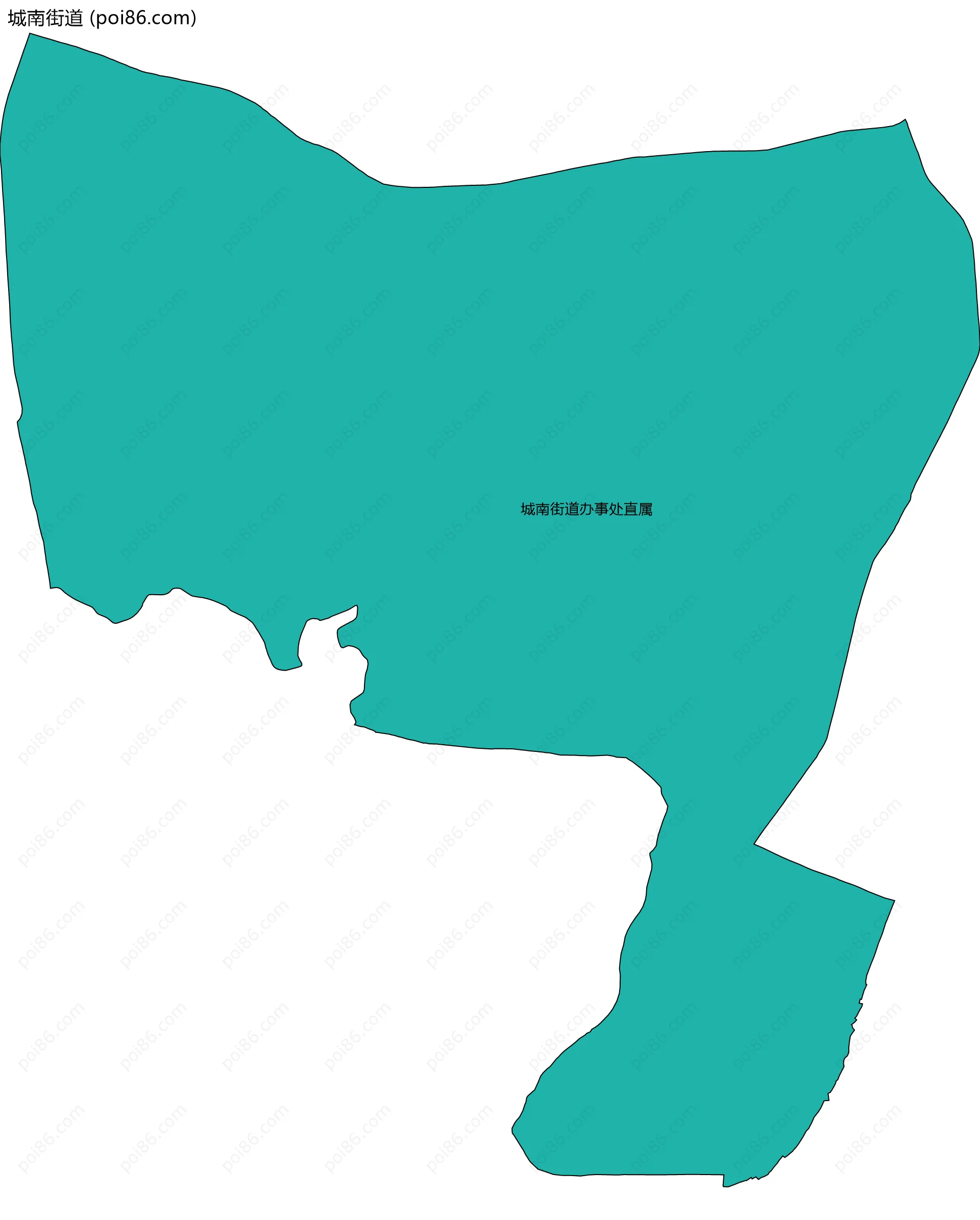 城南街道边界地图(五级行政区划)