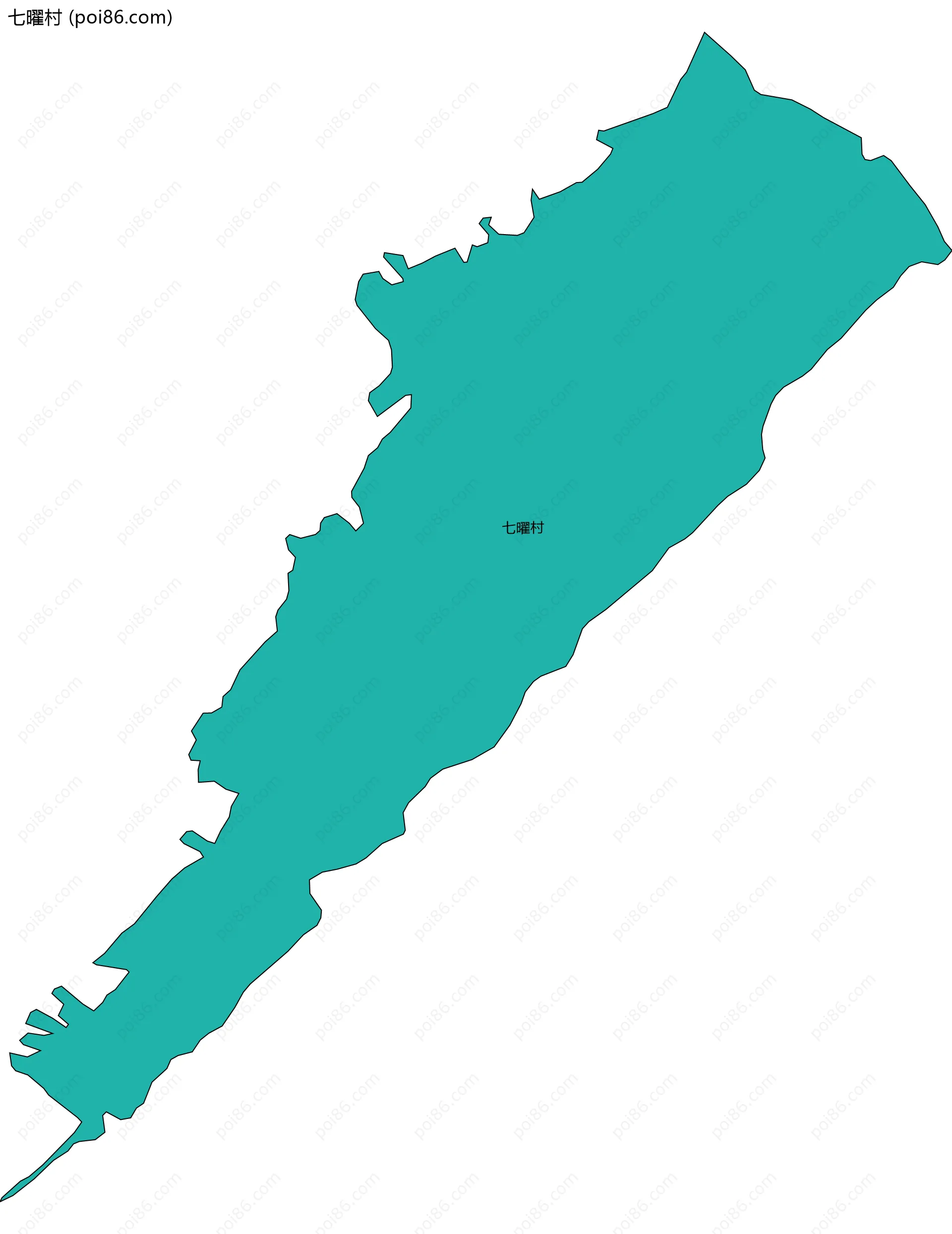 七曜村边界地图