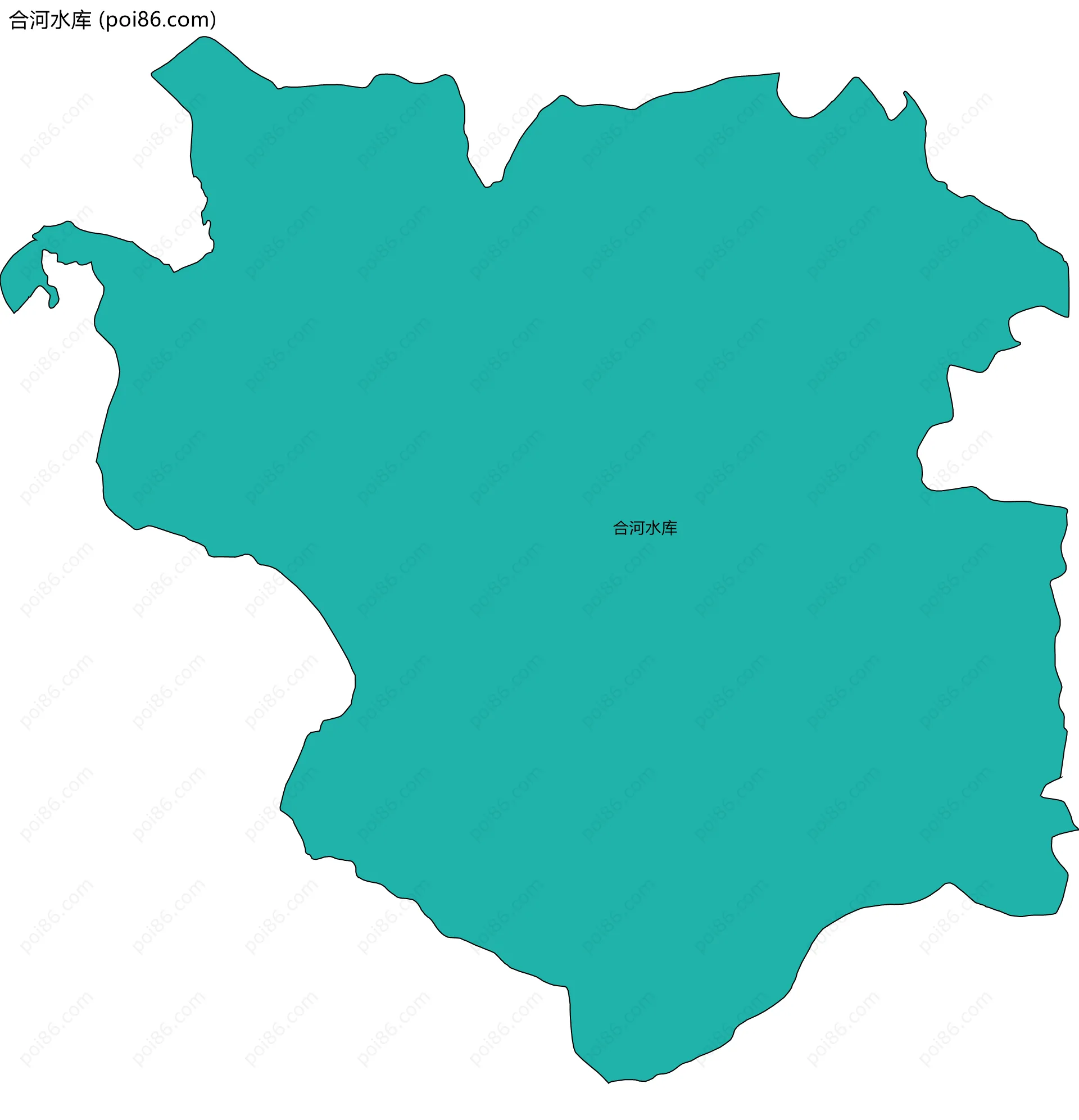 合河水库边界地图