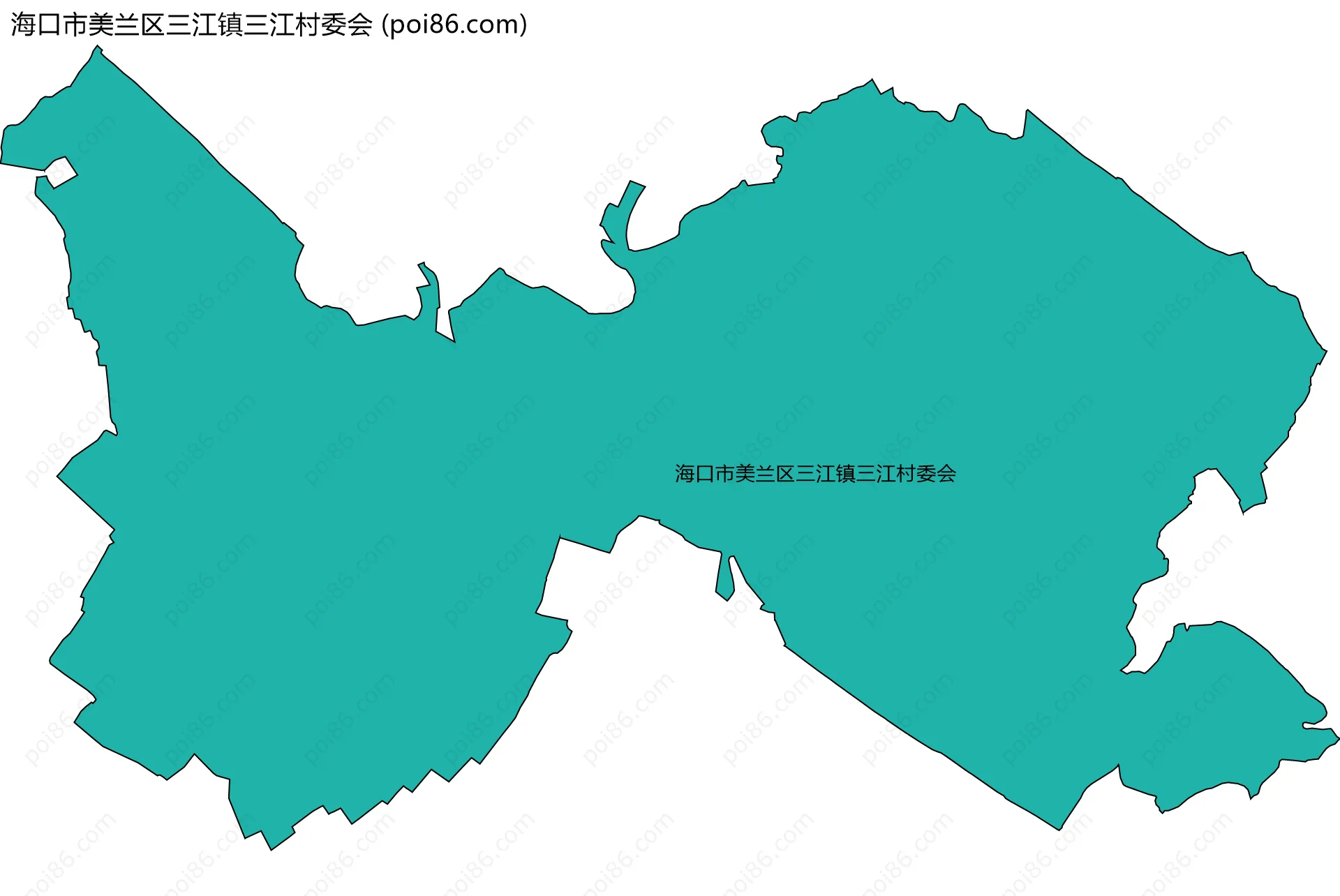 海口市美兰区三江镇三江村委会边界地图