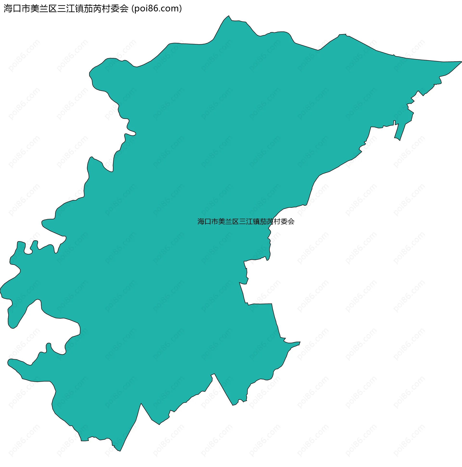 海口市美兰区三江镇茄芮村委会边界地图