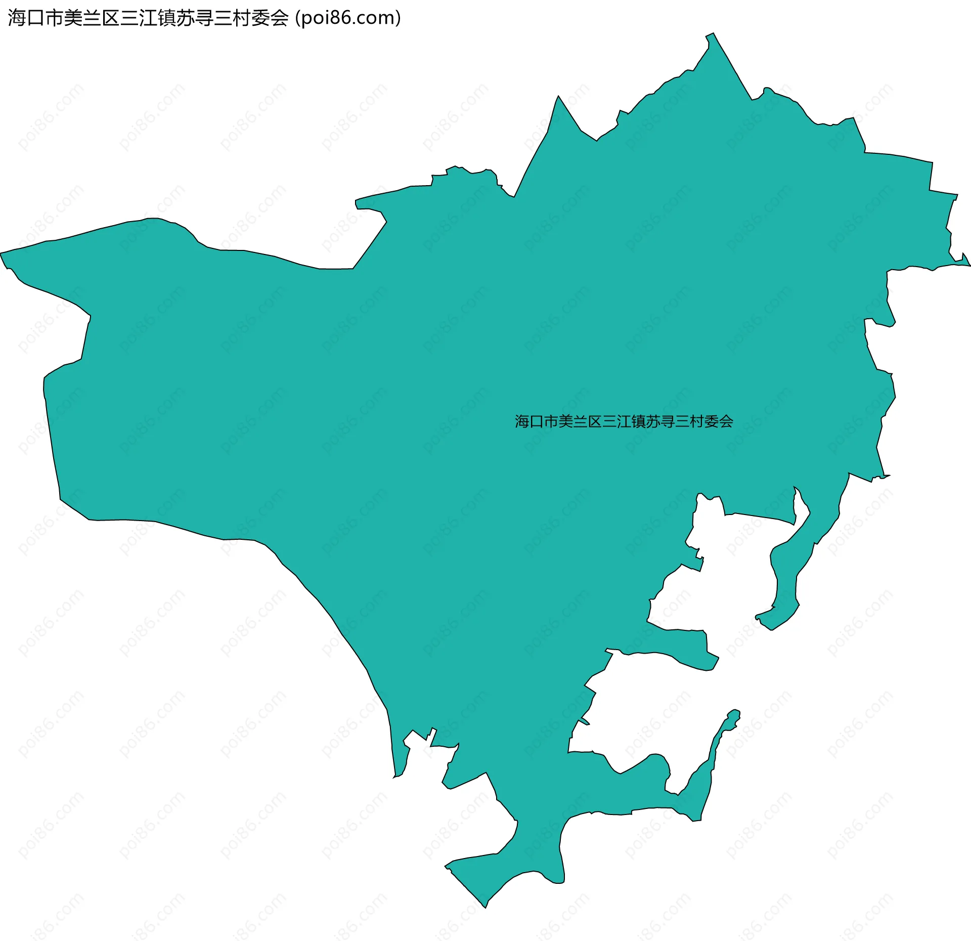 海口市美兰区三江镇苏寻三村委会边界地图