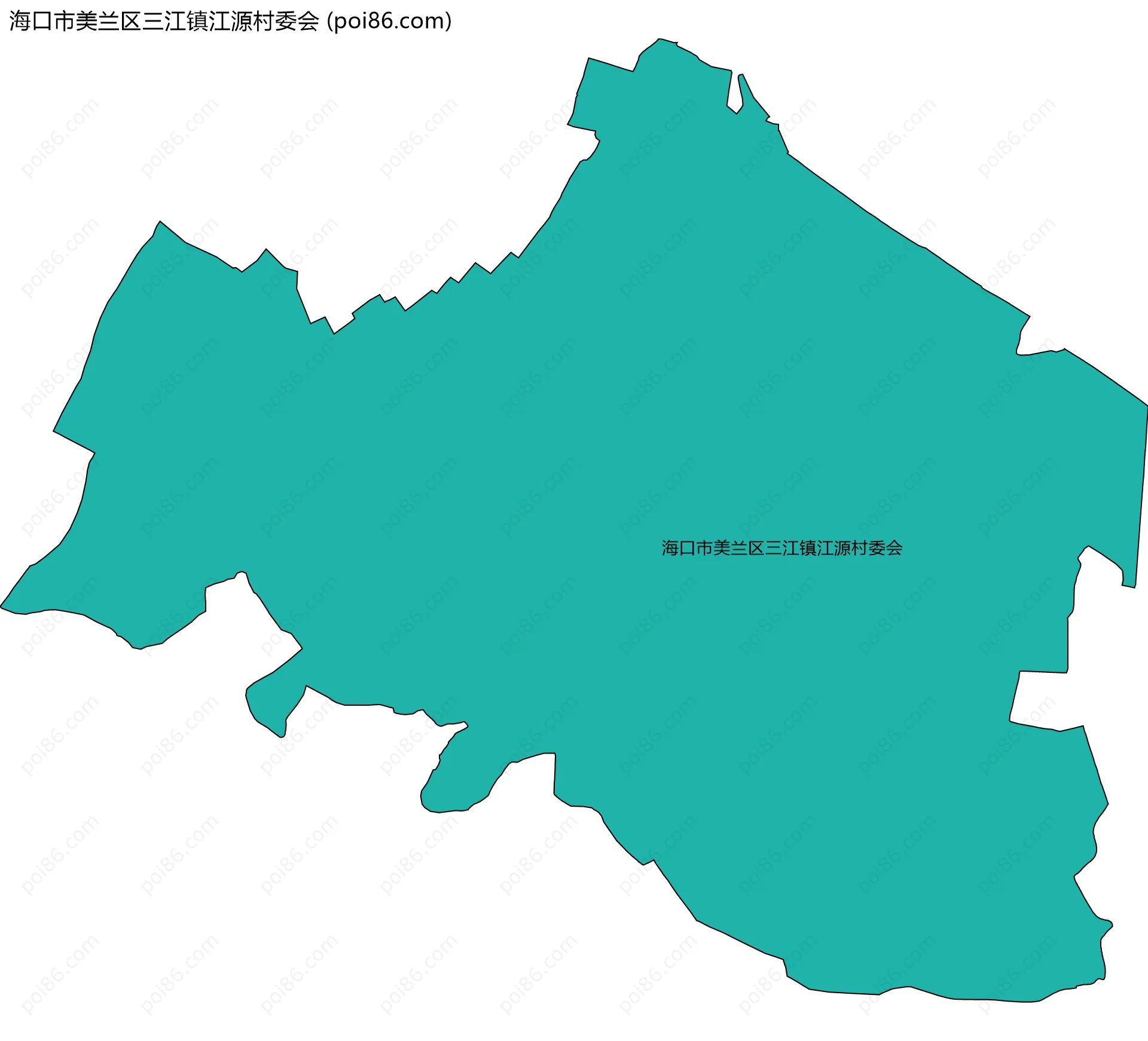 海口市美兰区三江镇江源村委会边界地图