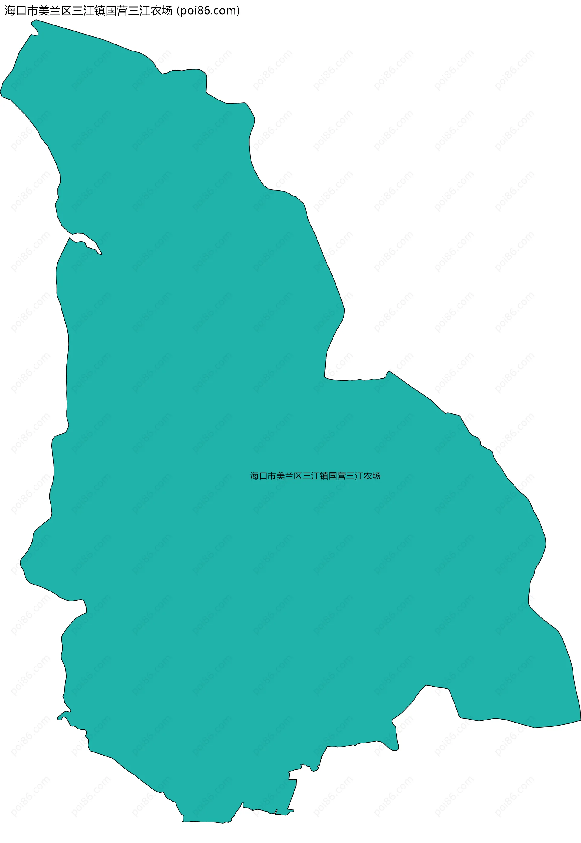 海口市美兰区三江镇国营三江农场边界地图