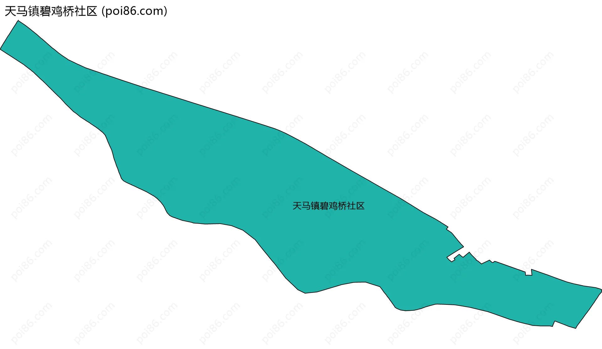 天马镇碧鸡桥社区边界地图