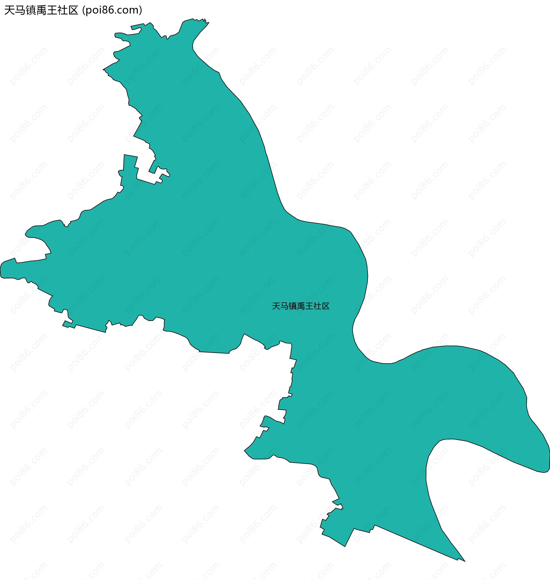 天马镇禹王社区边界地图
