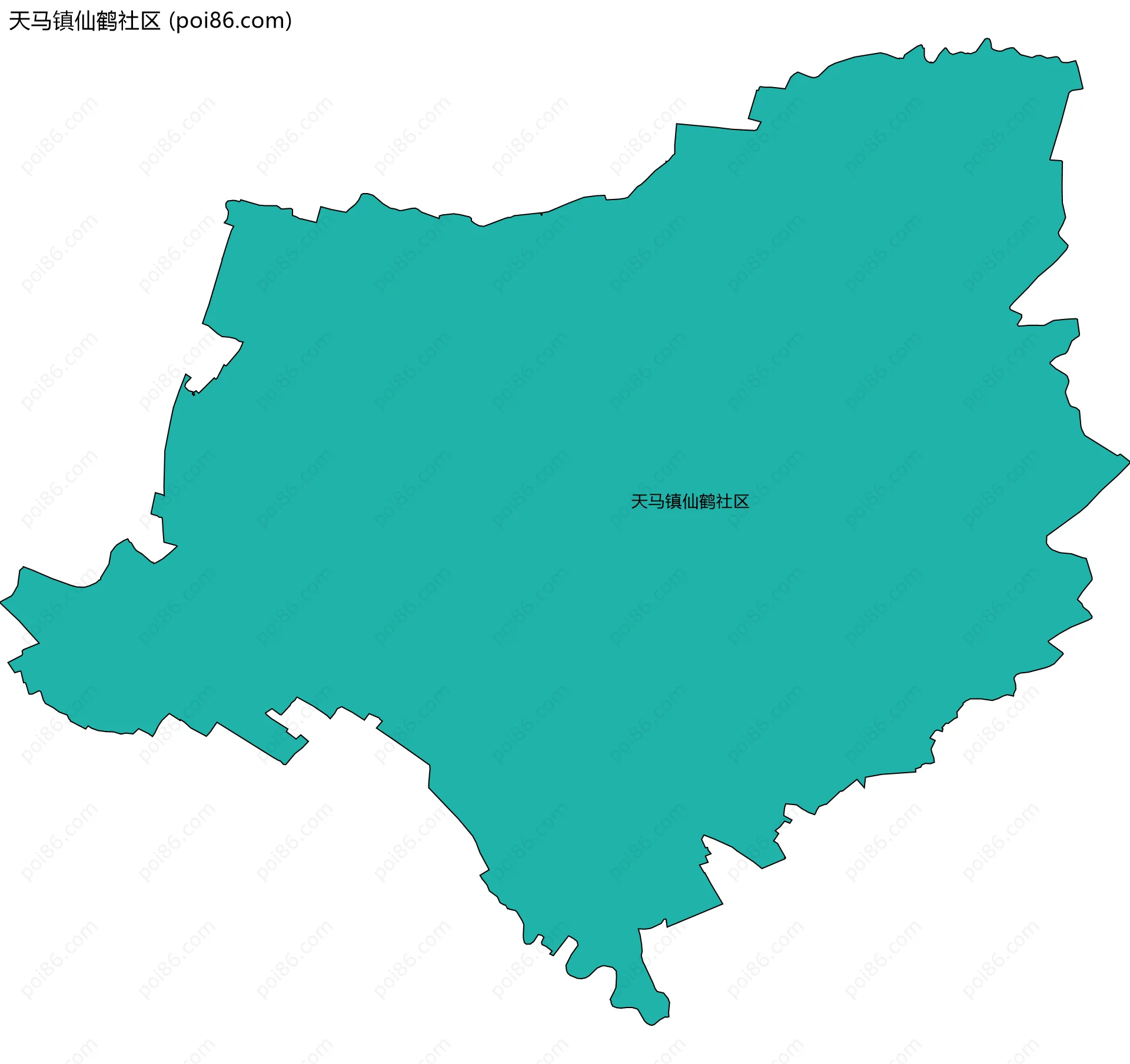 天马镇仙鹤社区边界地图