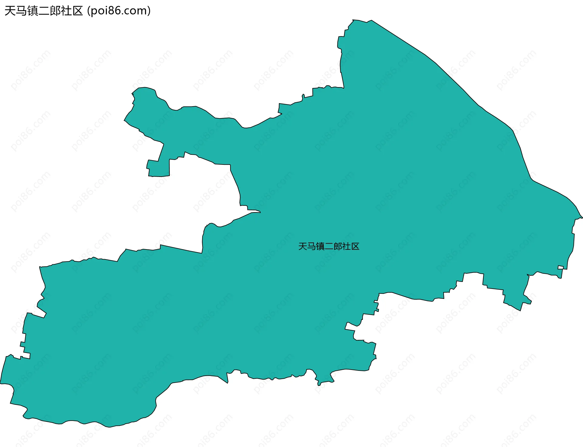 天马镇二郎社区边界地图