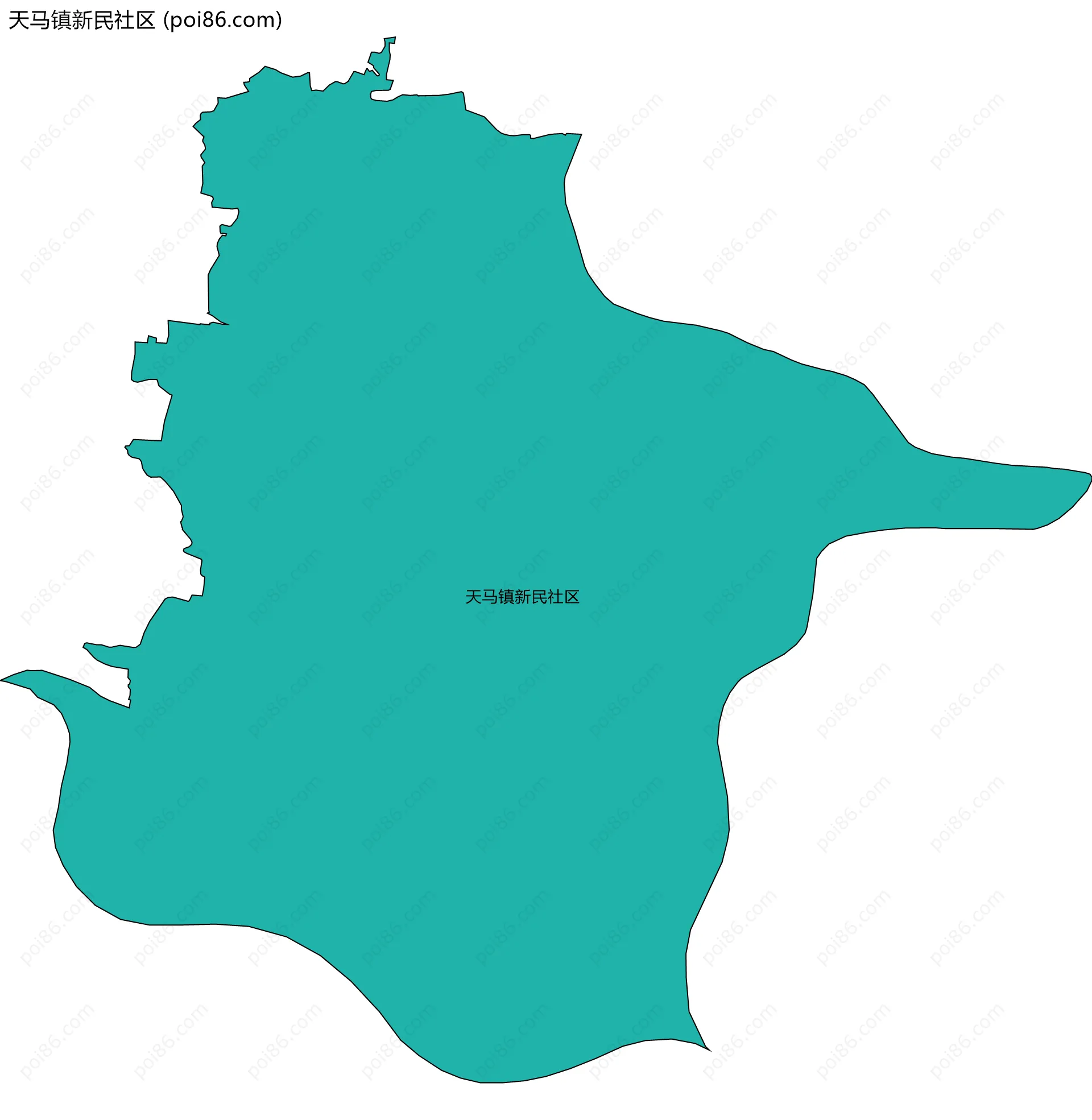 天马镇新民社区边界地图