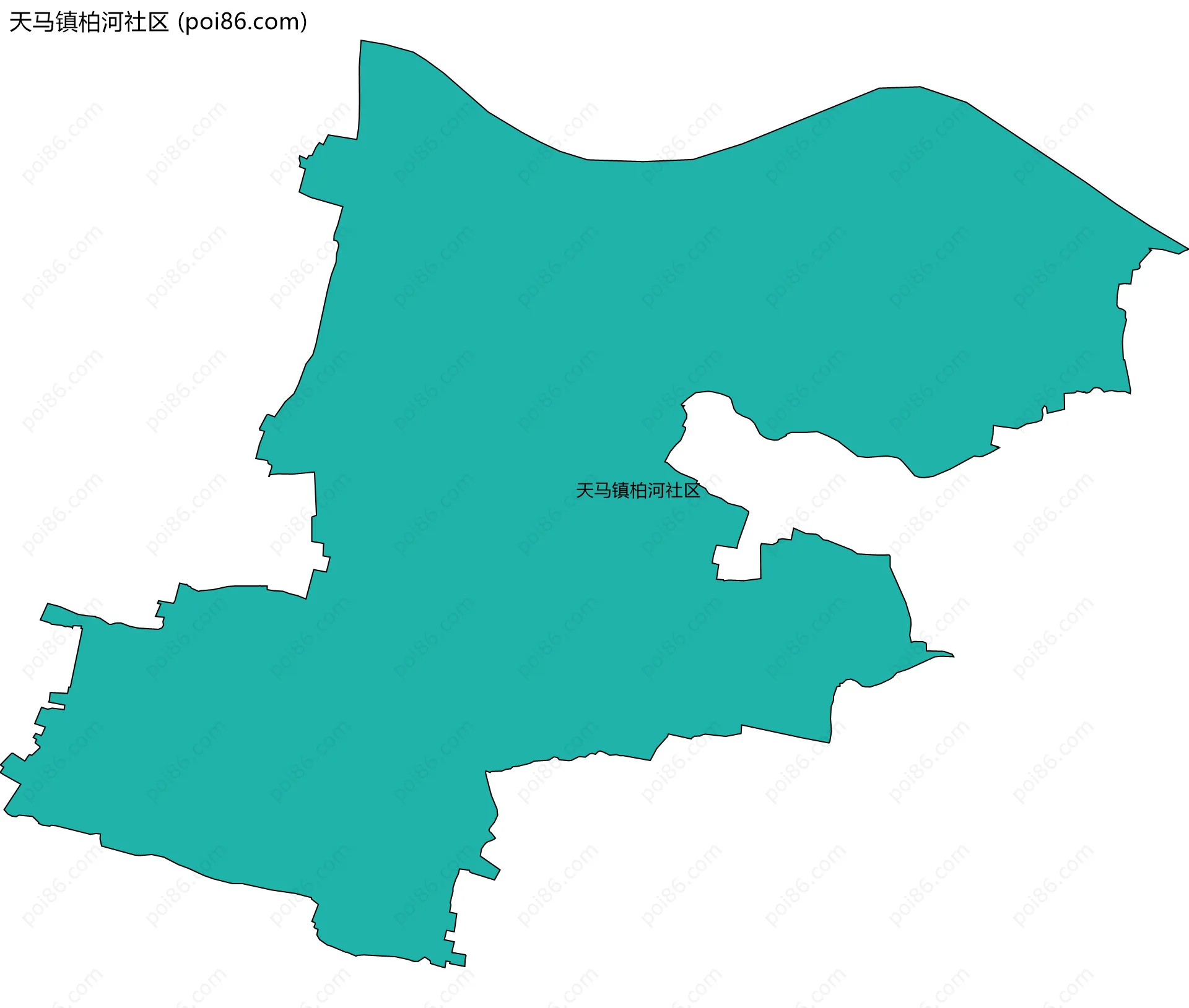 天马镇柏河社区边界地图