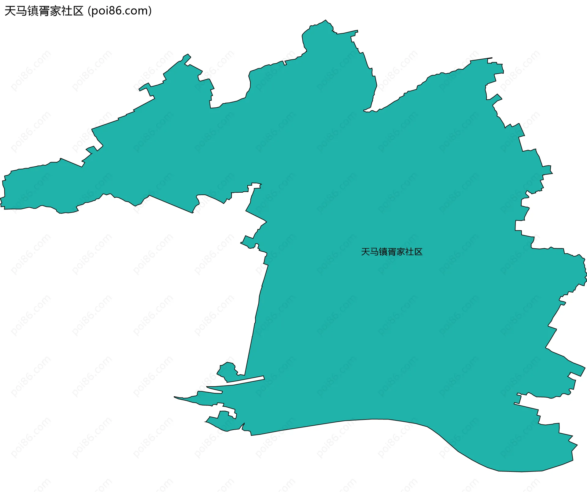 天马镇胥家社区边界地图