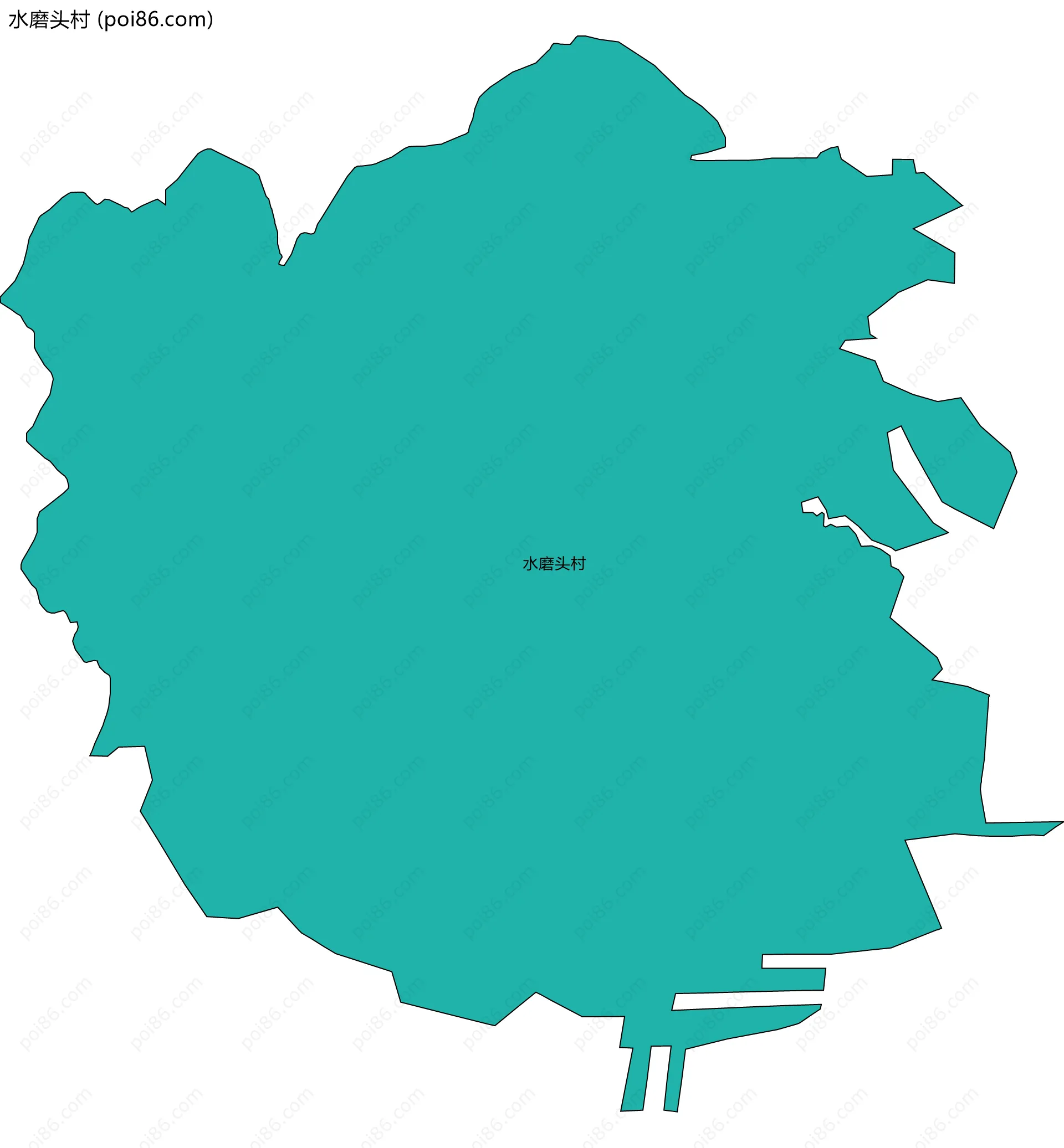 水磨头村边界地图