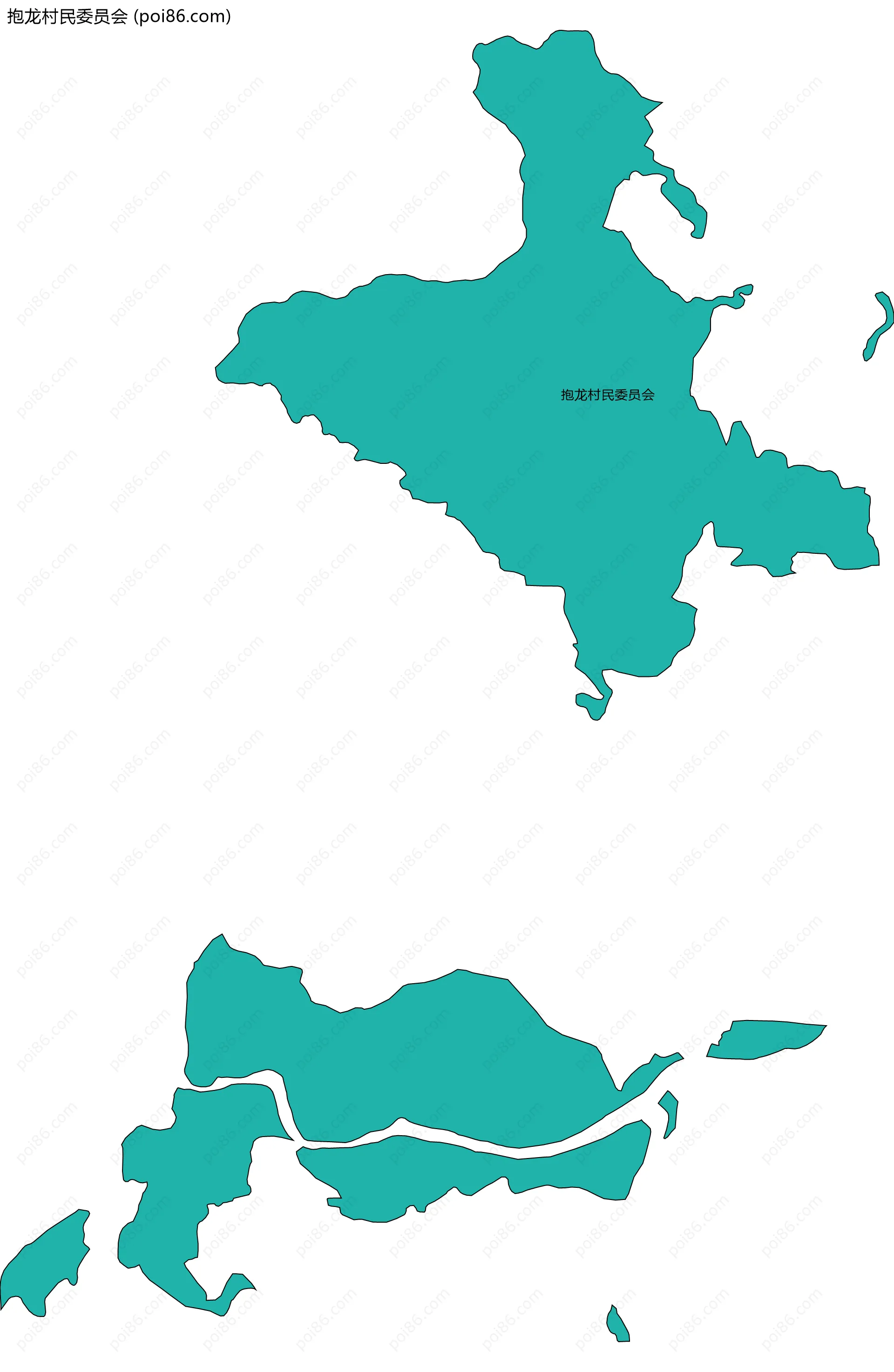 抱龙村民委员会边界地图