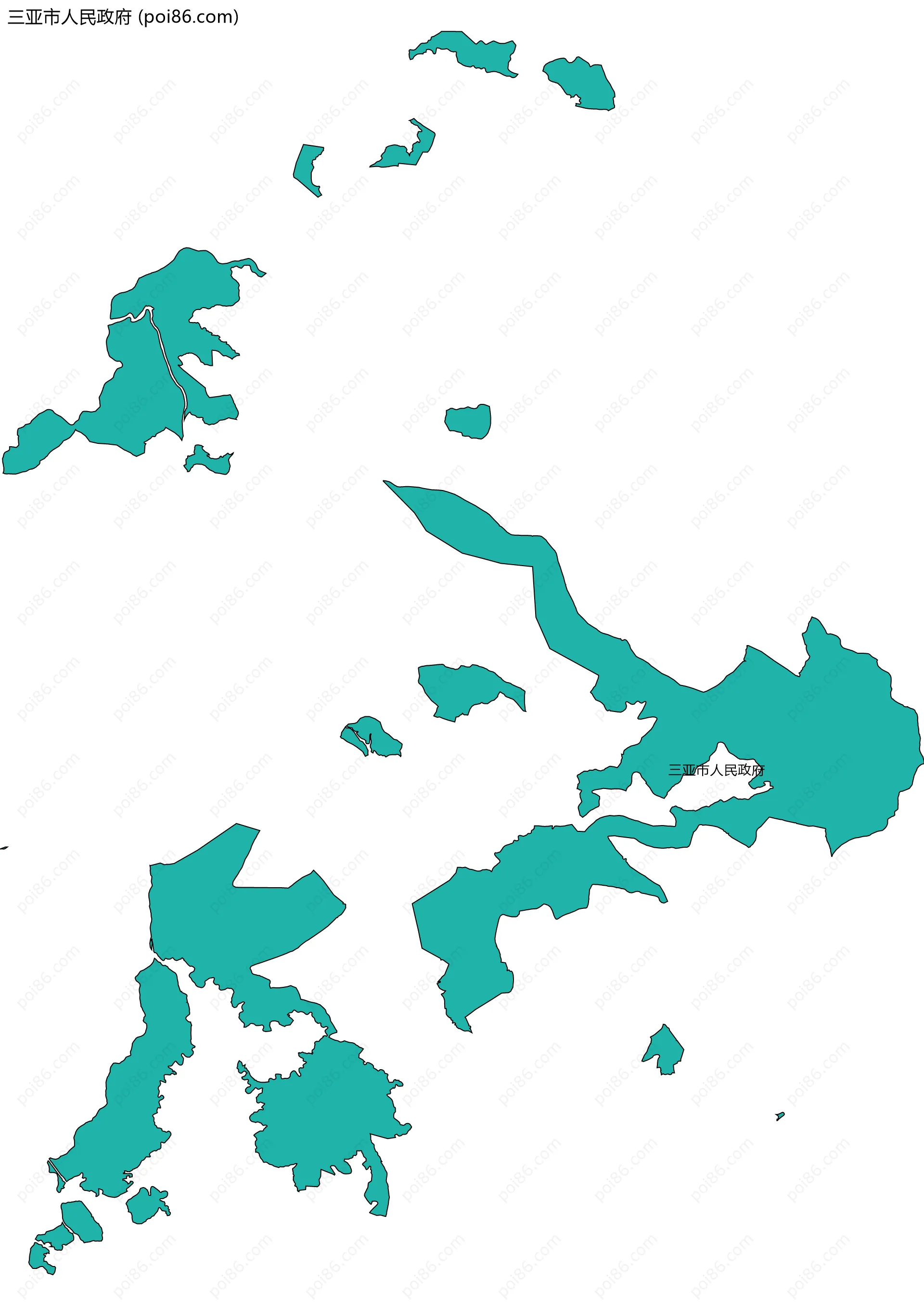 三亚市人民政府边界地图