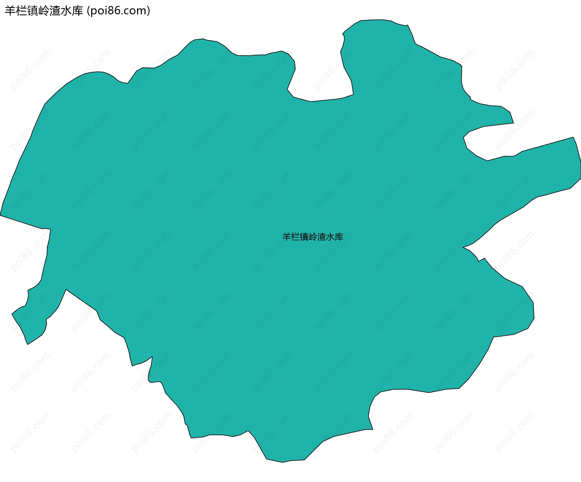 羊栏镇岭渣水库边界地图
