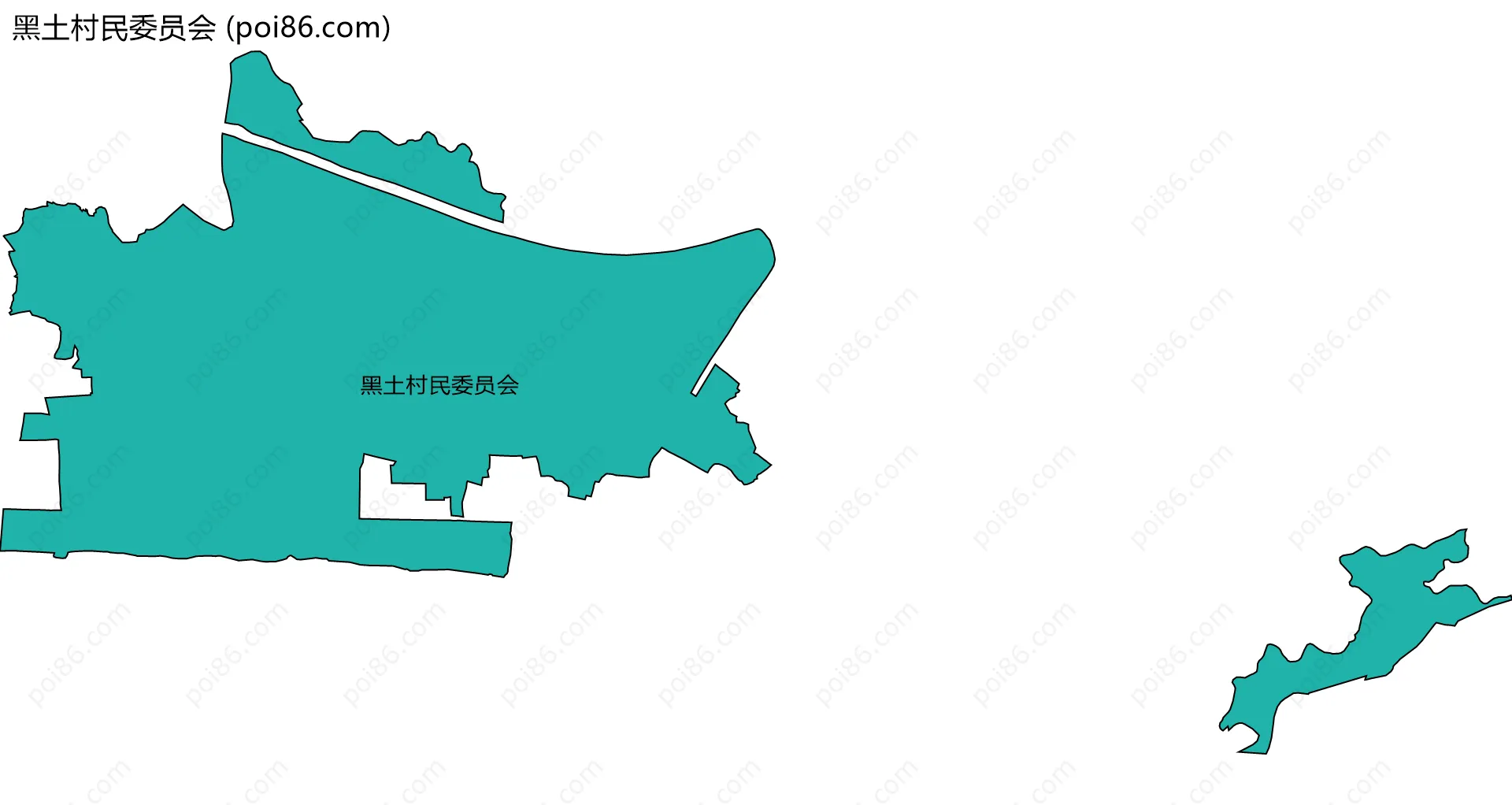 黑土村民委员会边界地图