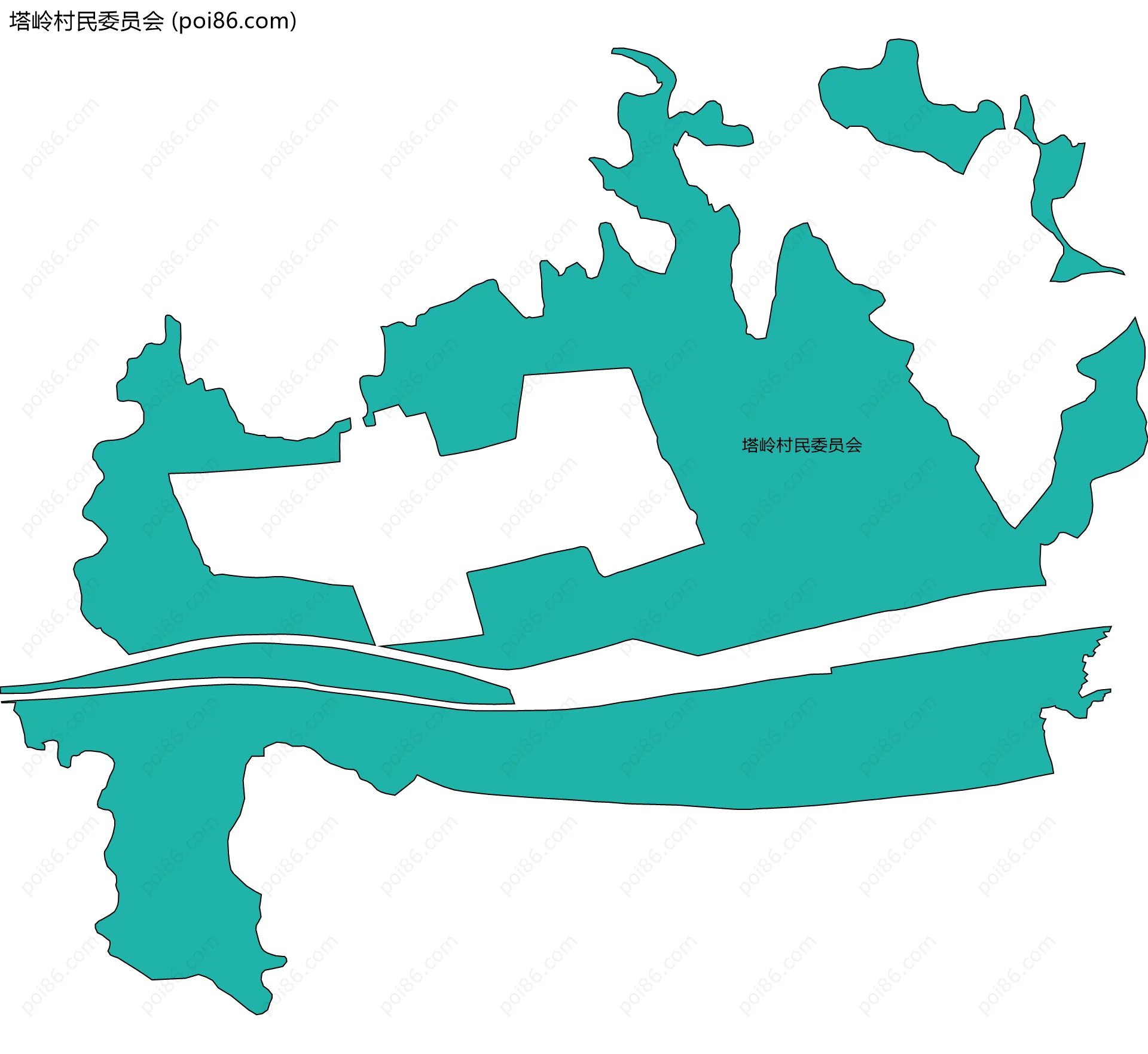 塔岭村民委员会边界地图