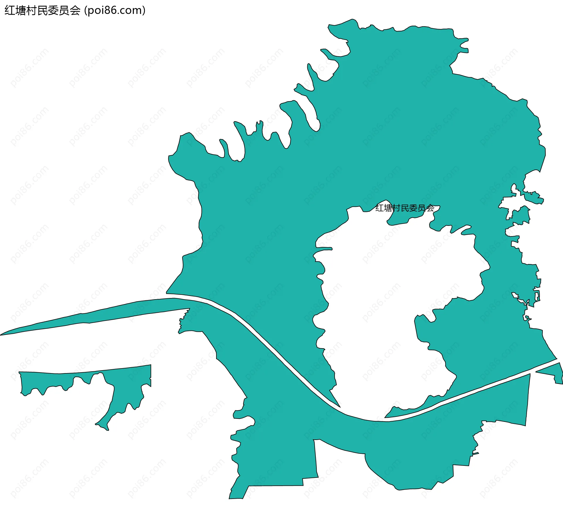 红塘村民委员会边界地图