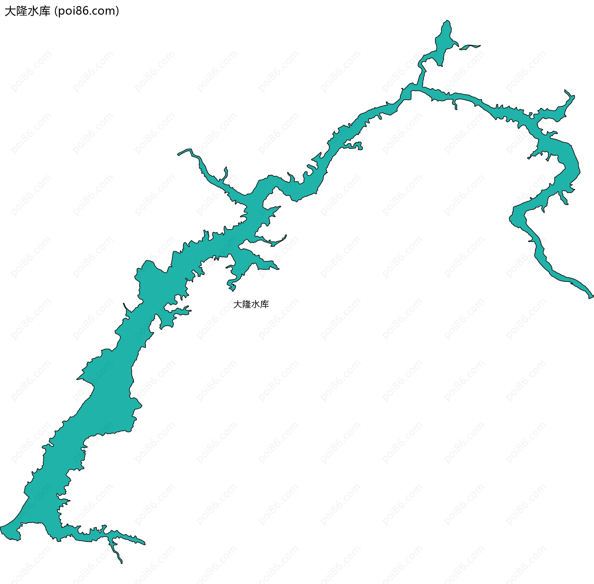 大隆水库边界地图