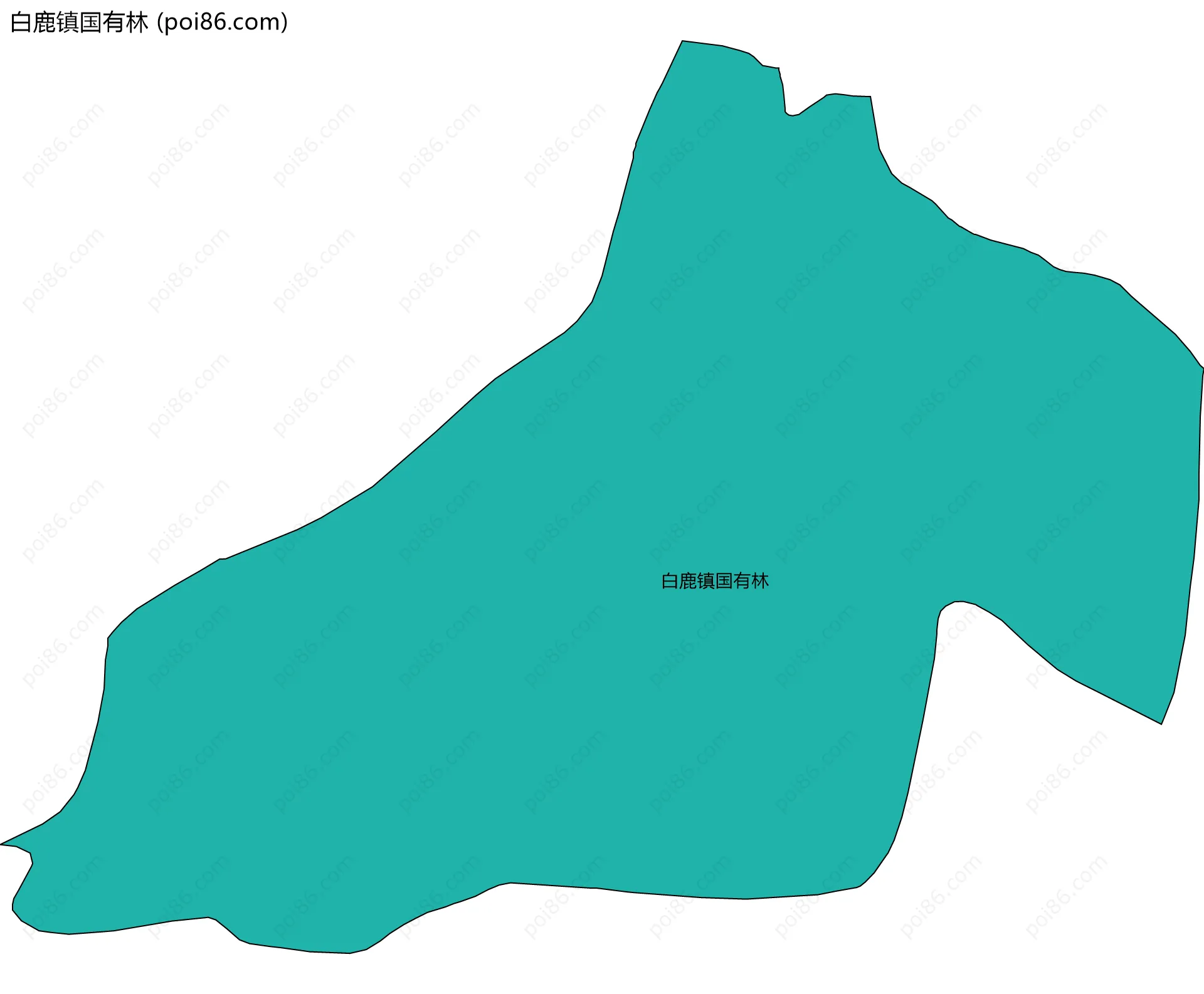 白鹿镇国有林边界地图