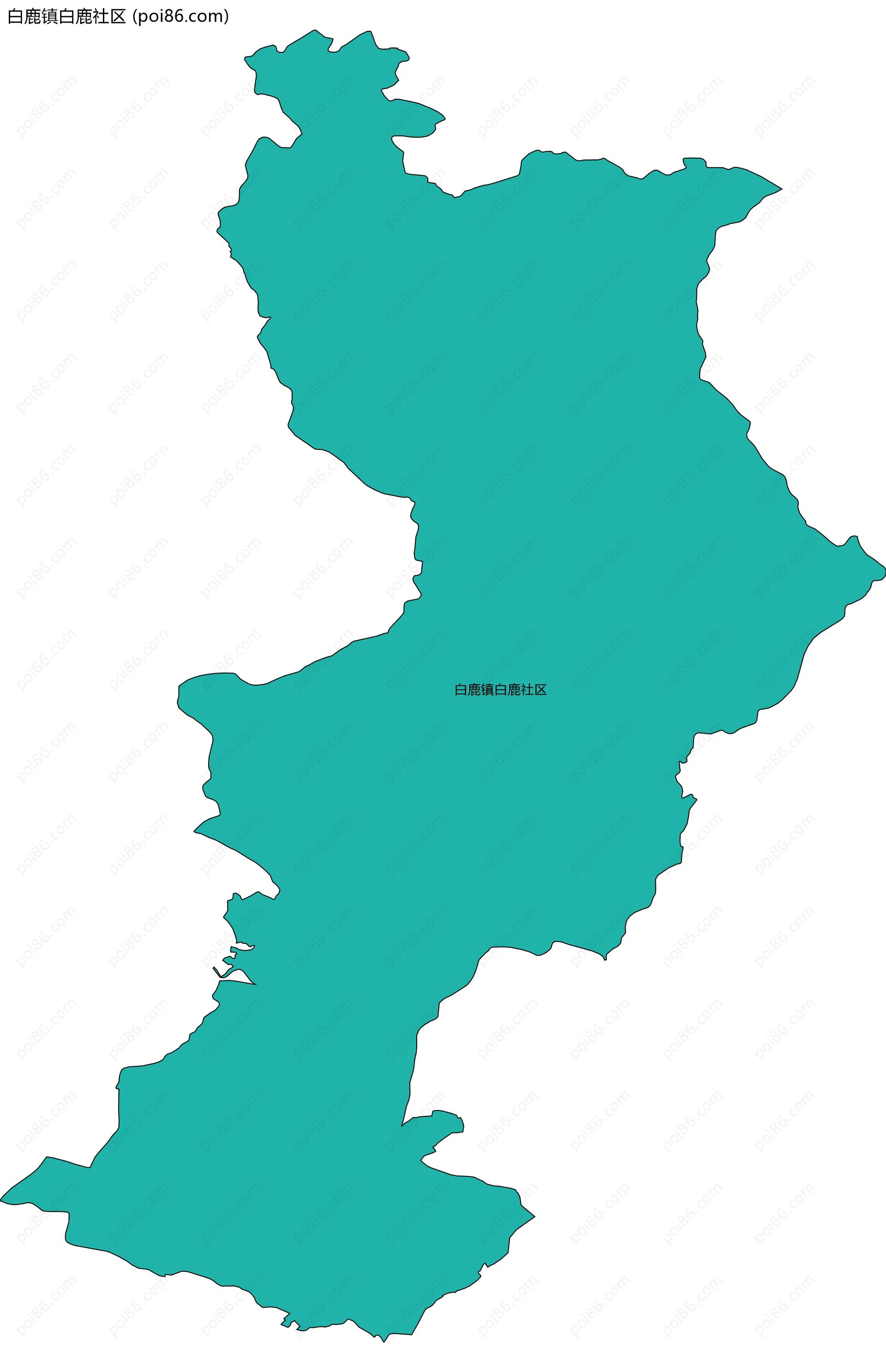 白鹿镇白鹿社区边界地图