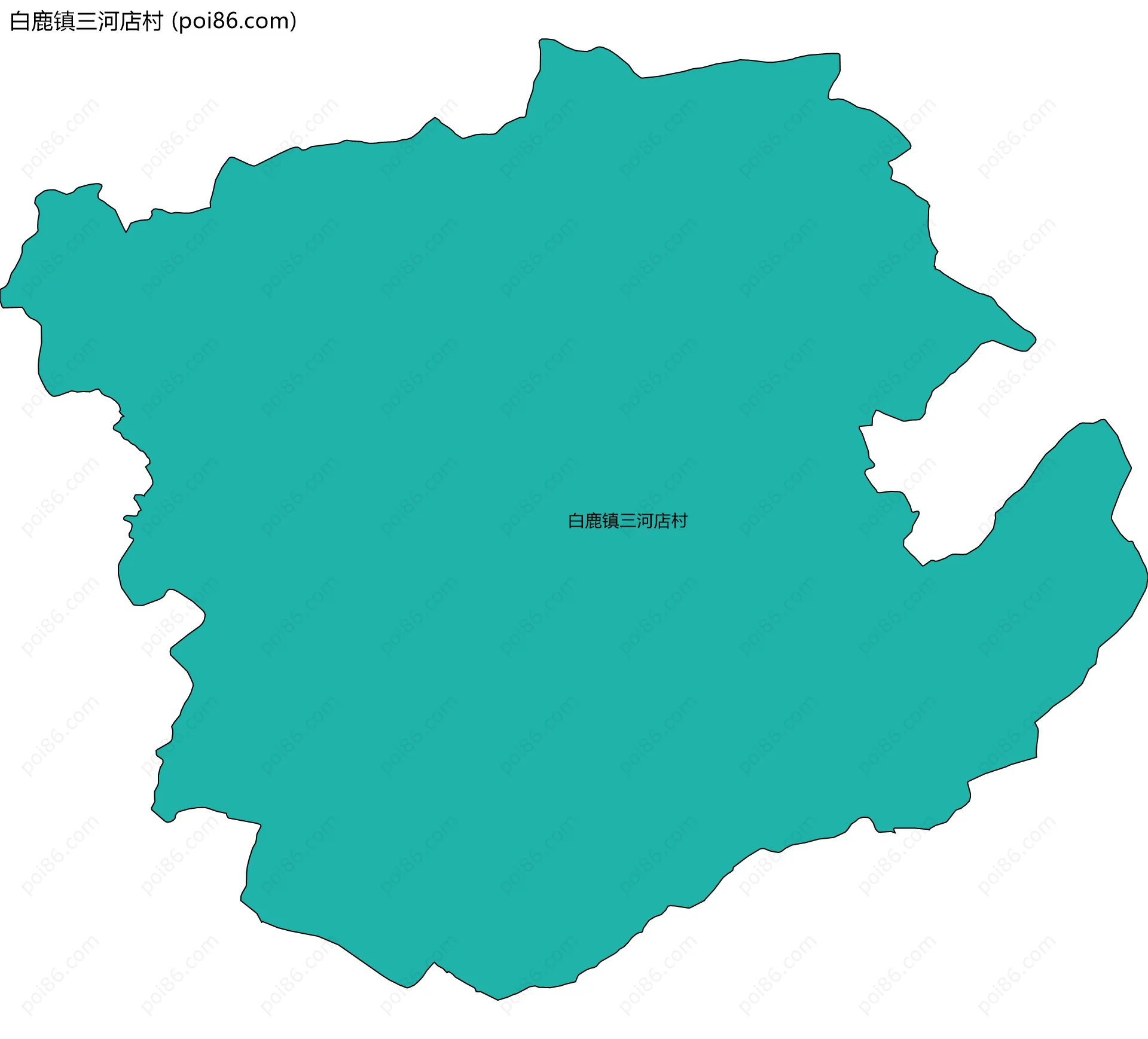 白鹿镇三河店村边界地图