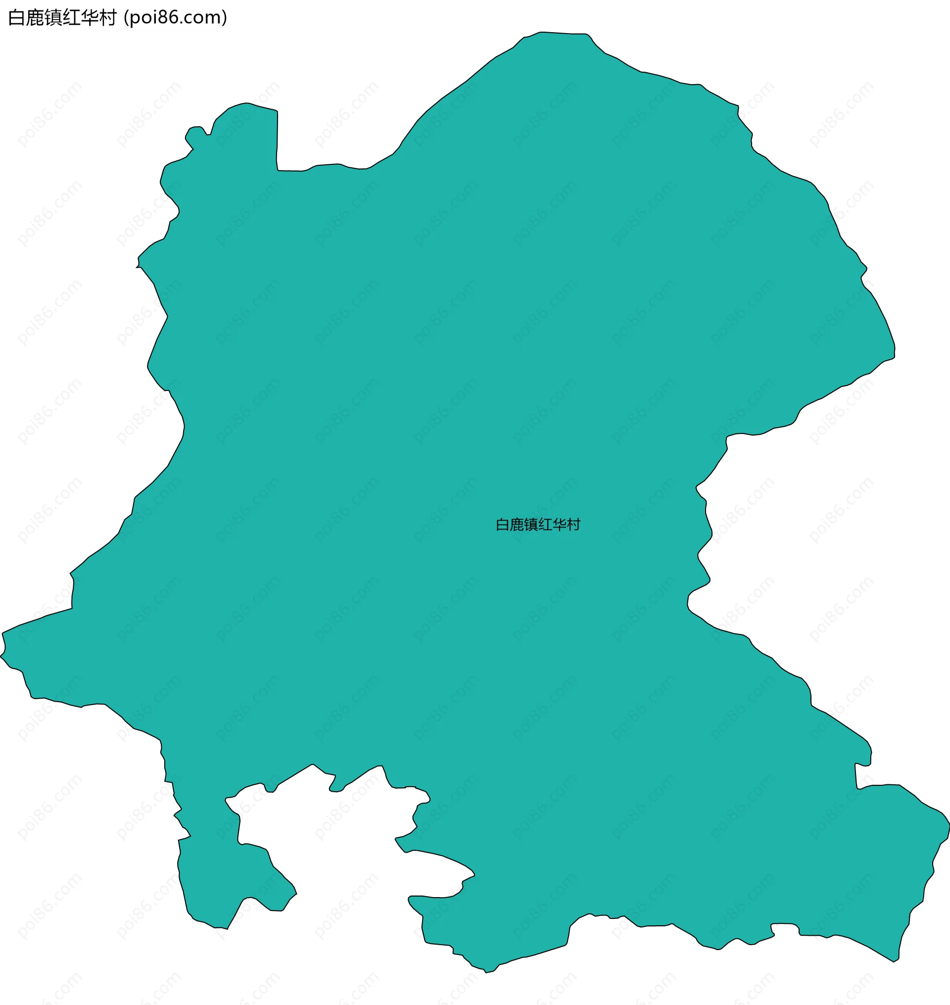白鹿镇红华村边界地图