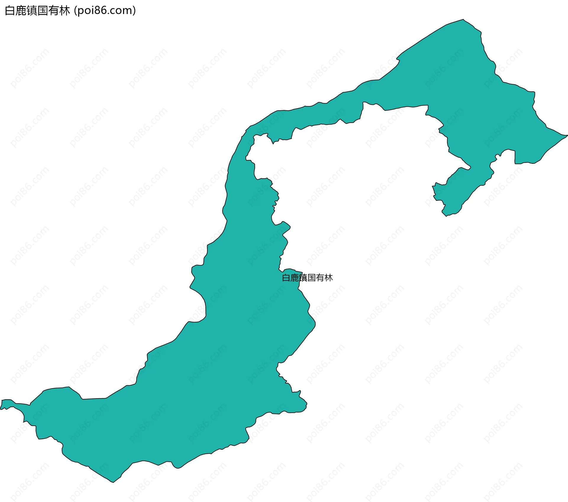白鹿镇国有林边界地图