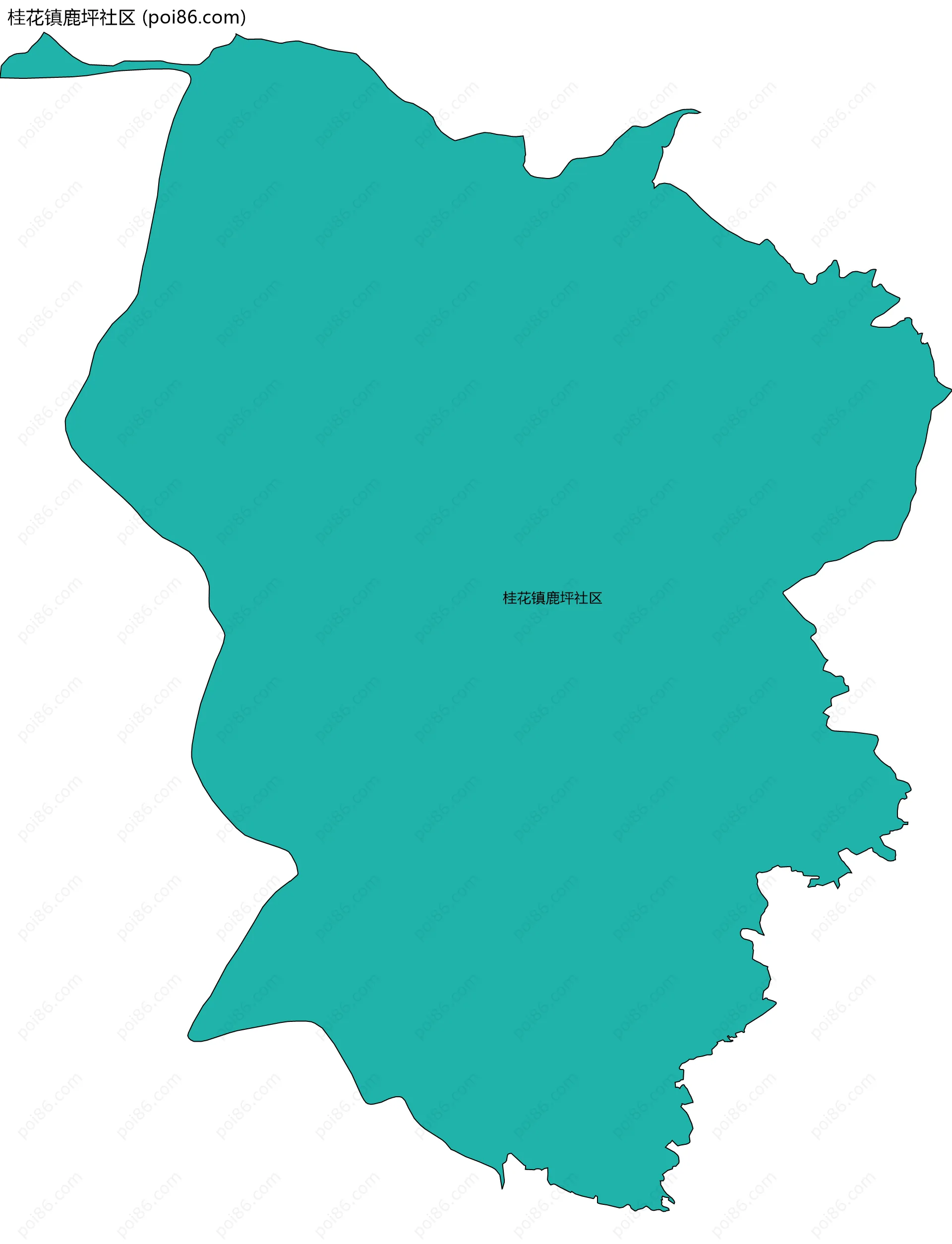 桂花镇鹿坪社区边界地图