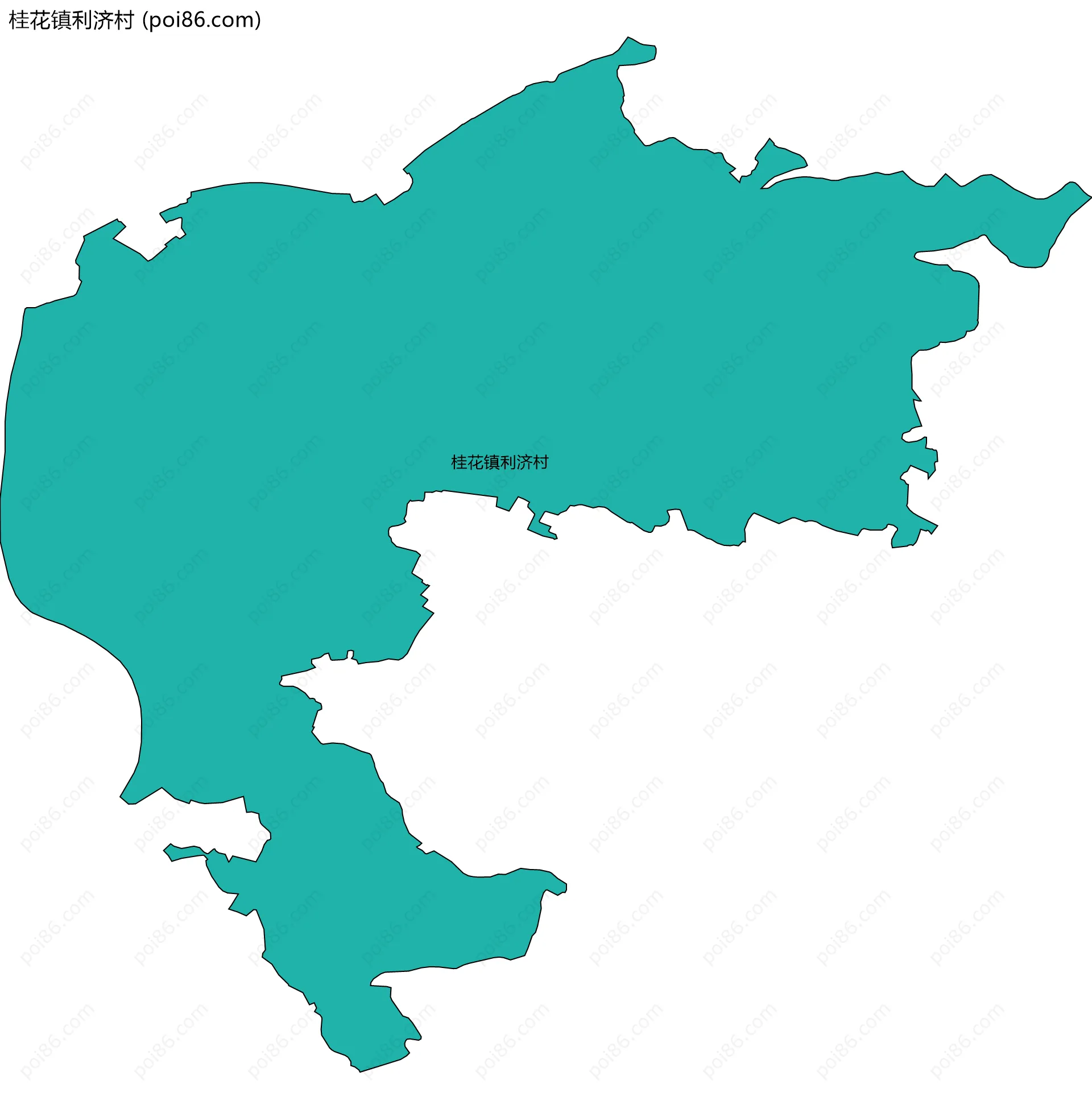 桂花镇利济村边界地图