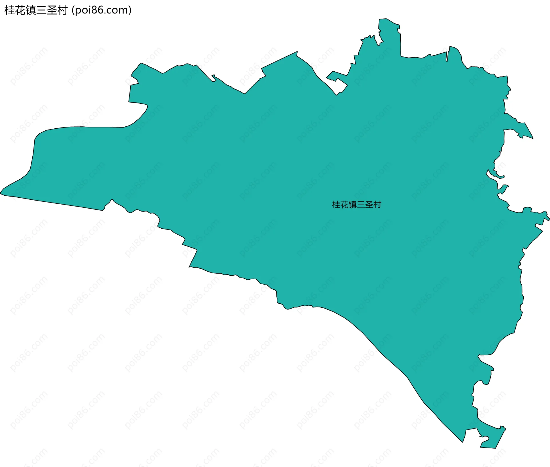 桂花镇三圣村边界地图