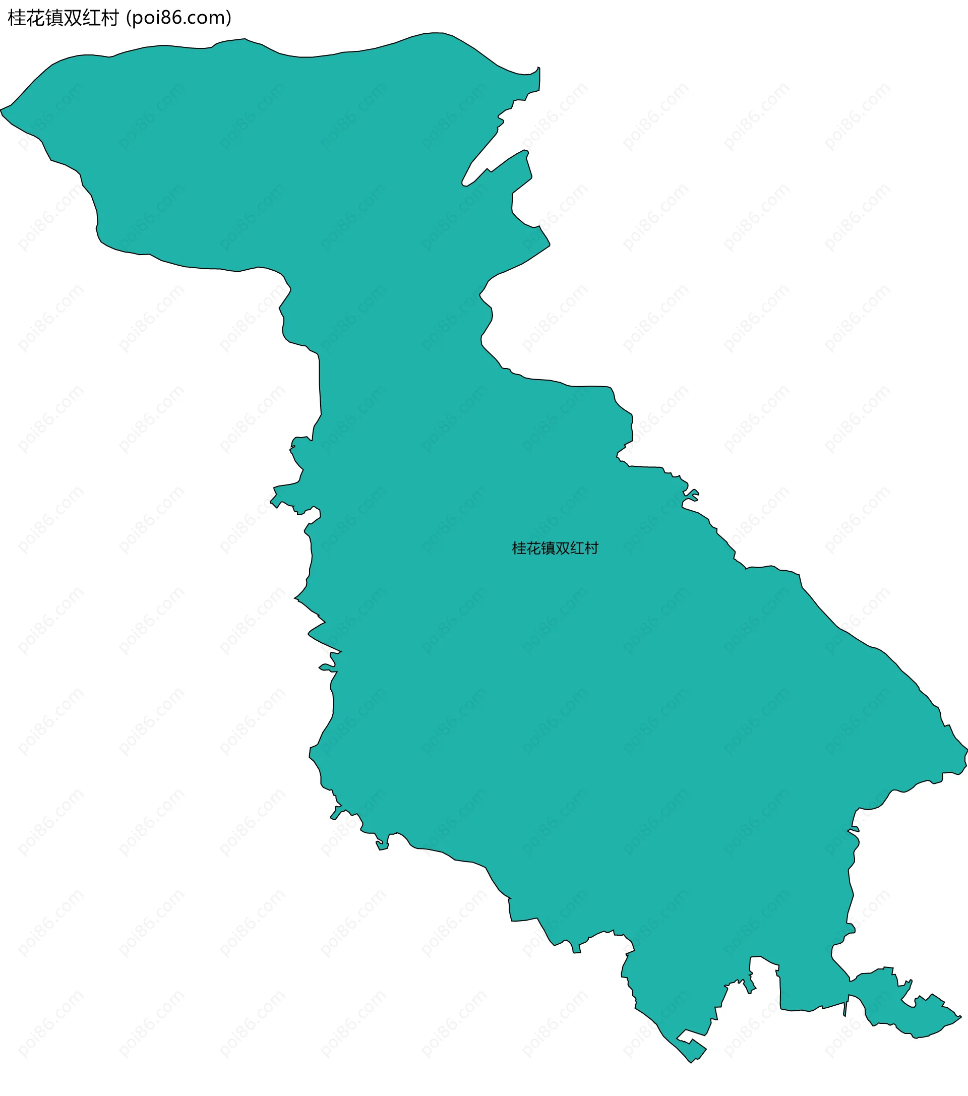 桂花镇双红村边界地图