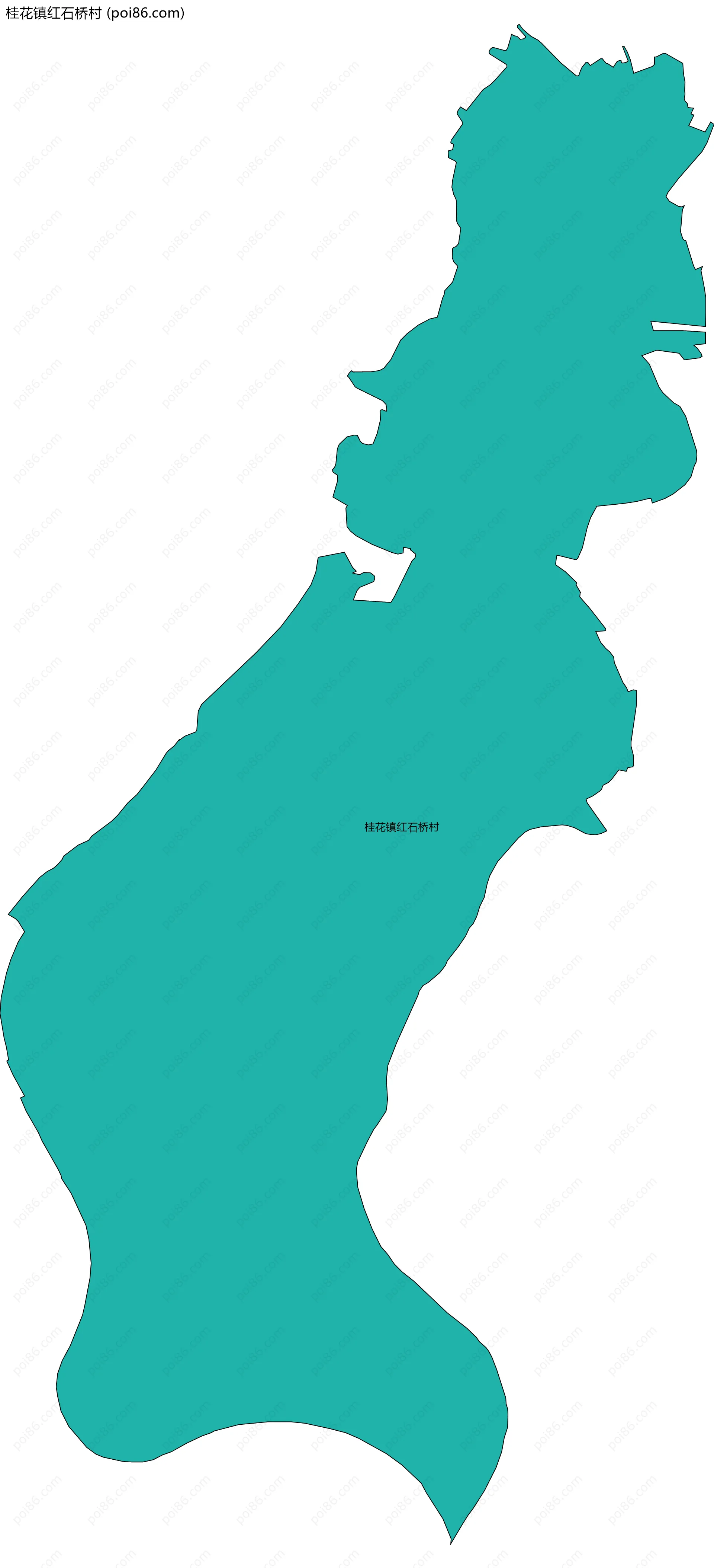 桂花镇红石桥村边界地图