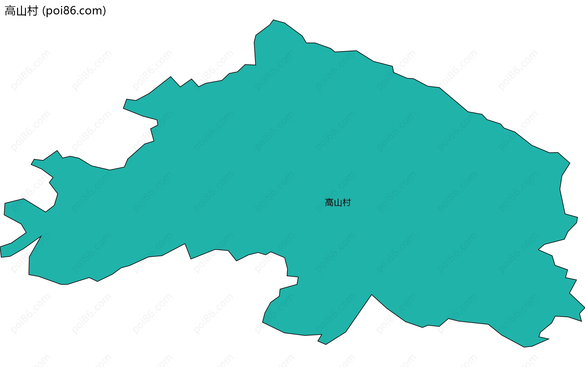 高山村边界地图